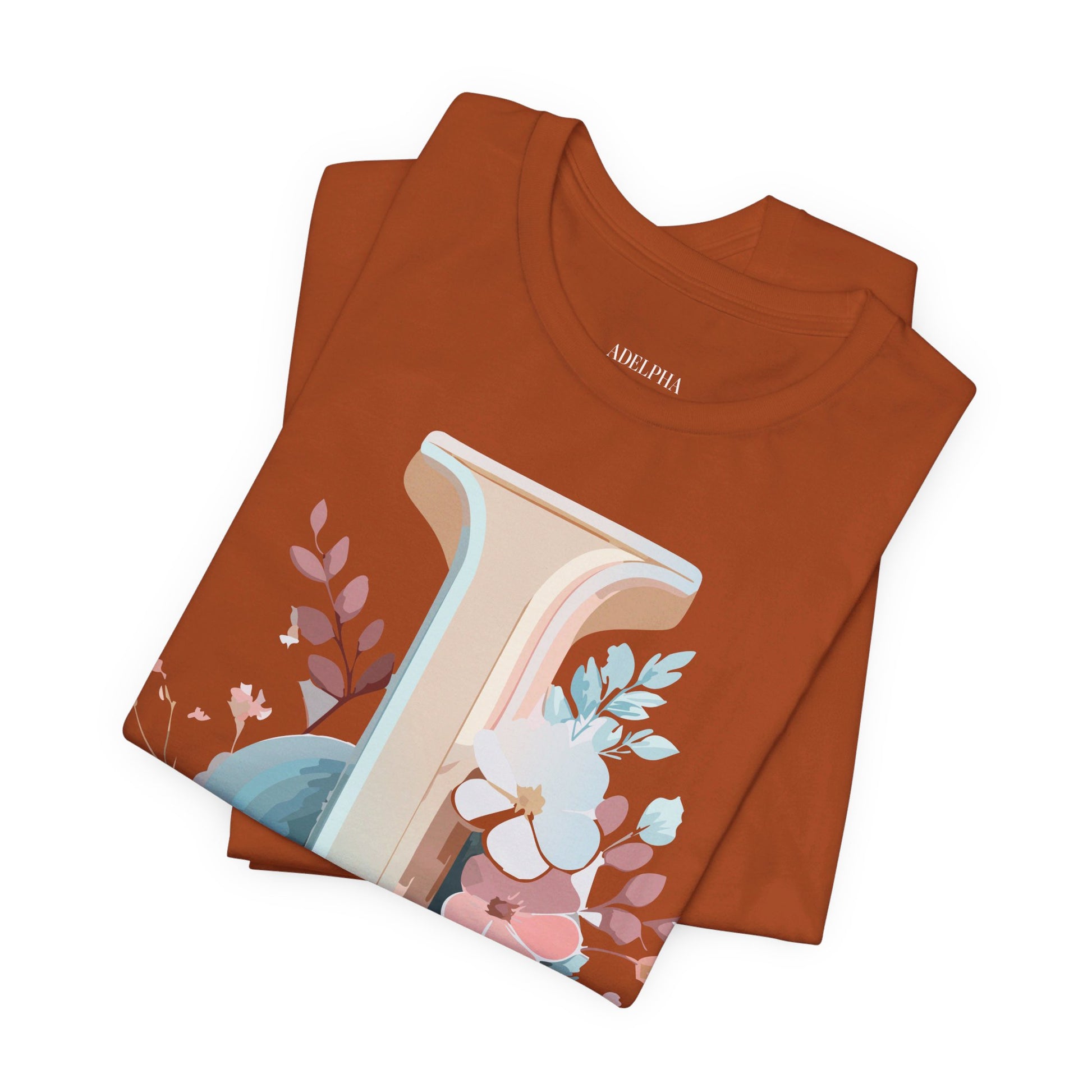 Natural Cotton Tee Shirt - Letters Collection - J Printify