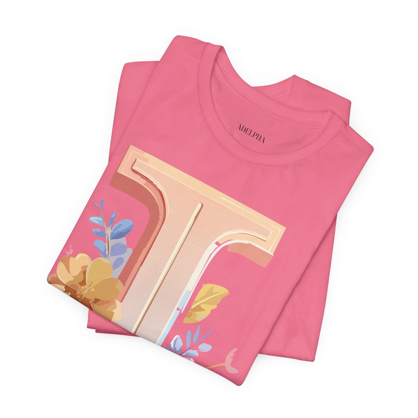 Natural Cotton Tee Shirt - Letters Collection - I Printify