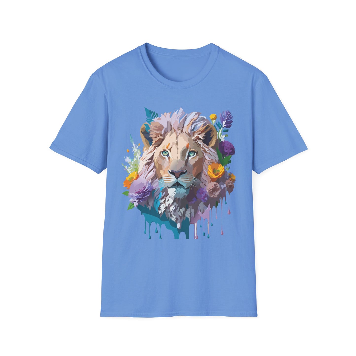 Lion Shirt, Shirt with Lion, Floral Lion Tee, Shirt with Animals