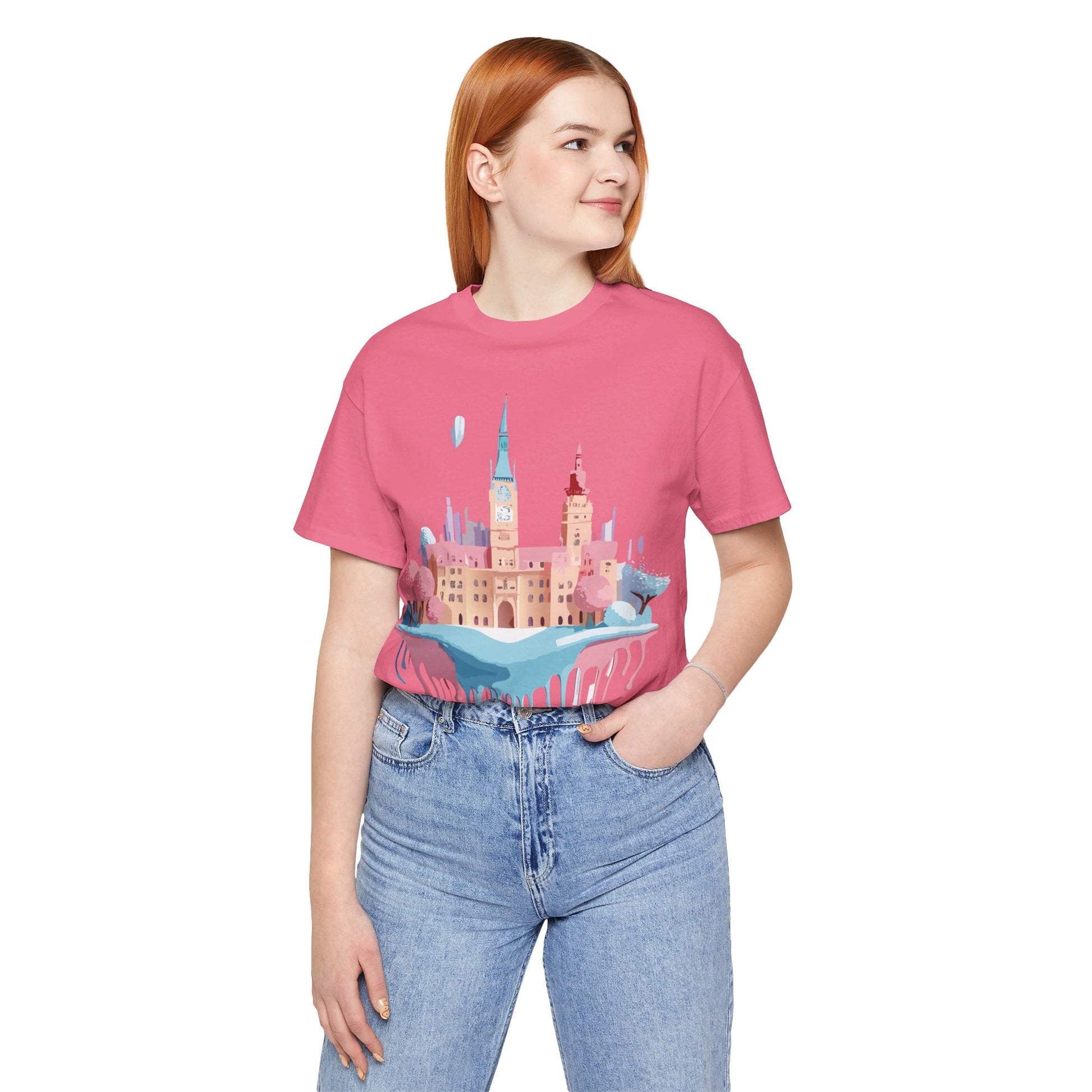 Natural Cotton Tee Shirt - Beautiful Places Collection - Prague Printify