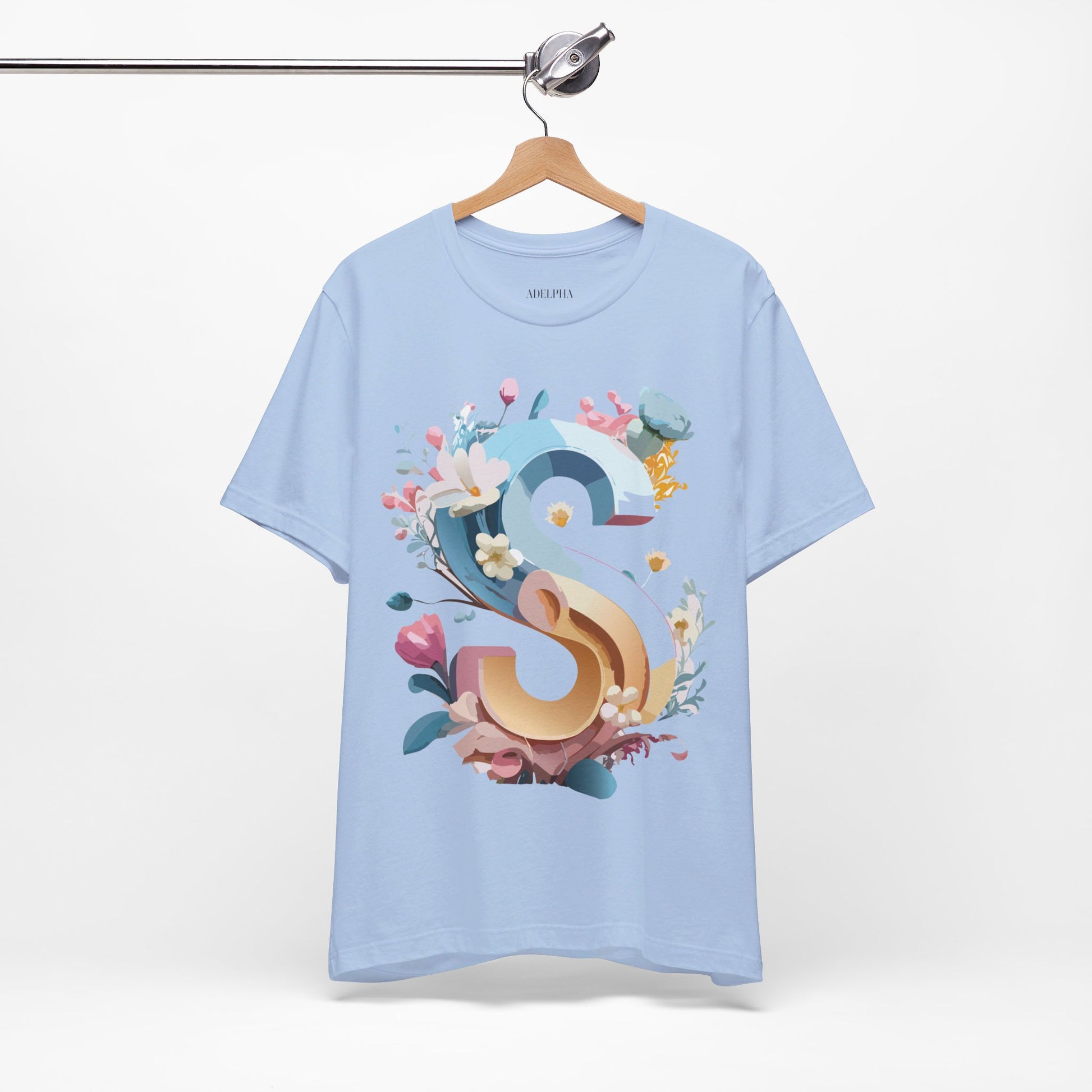 Natural Cotton Tee Shirt - Letters Collection - S Printify