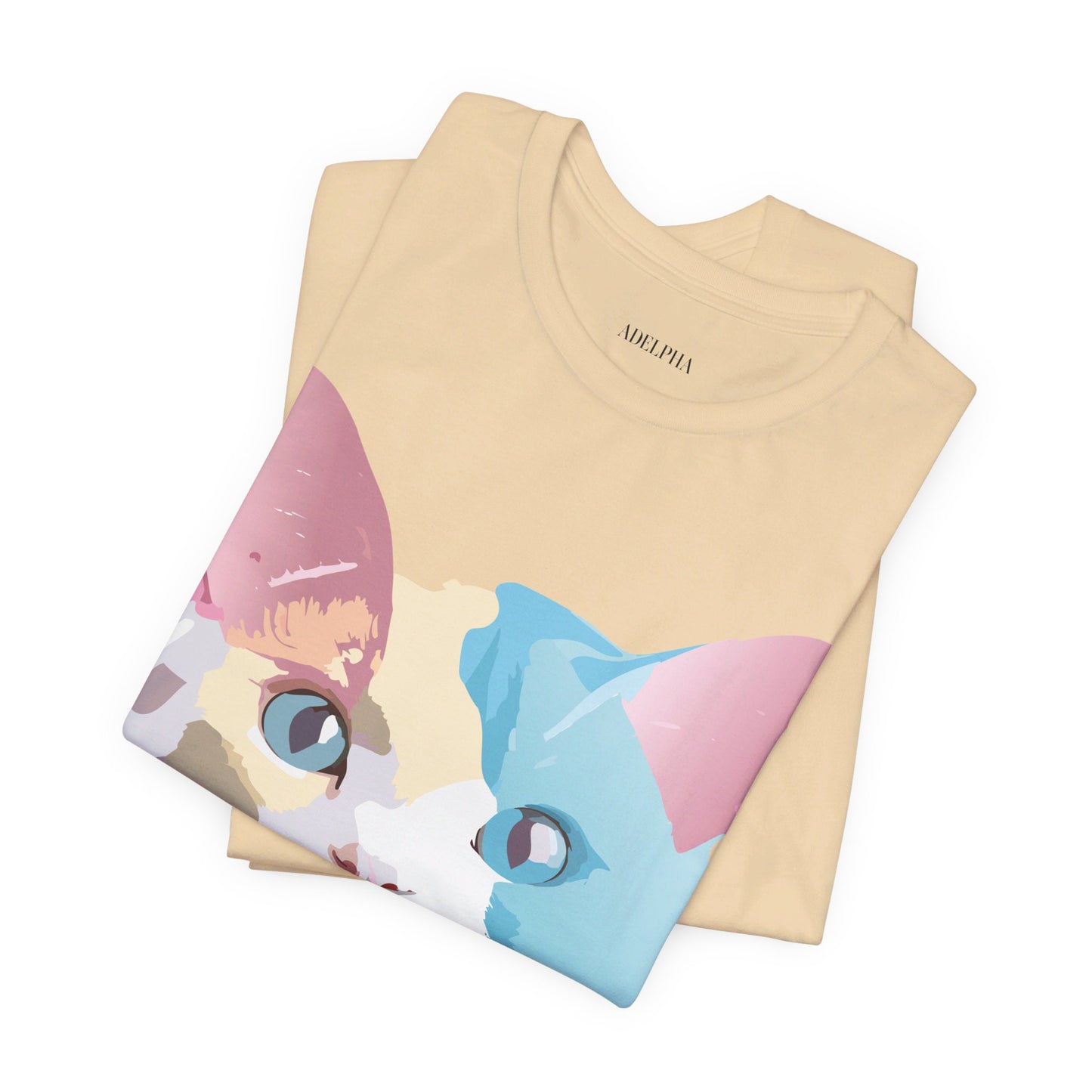 Natural Cotton Tee Shirt with Cat Printify