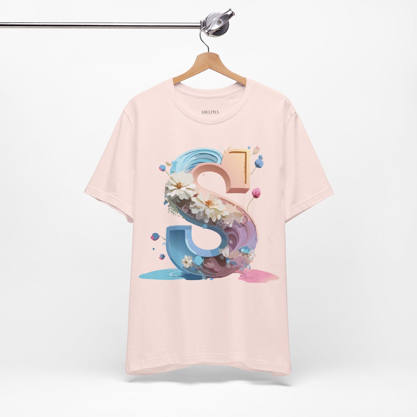 Natural Cotton Tee Shirt - Letters Collection - S Printify