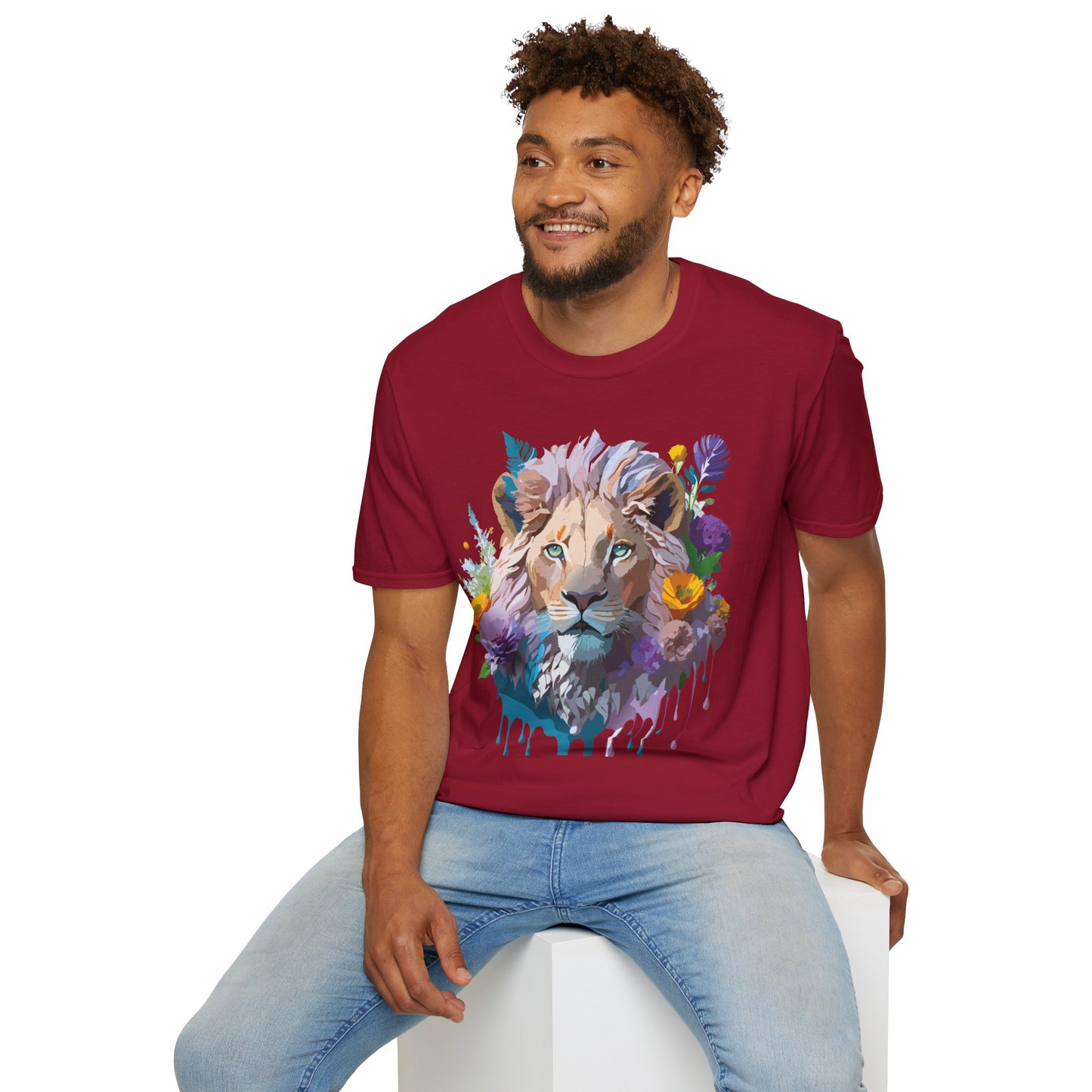 Lion Shirt, Shirt with Lion, Floral Lion Tee, Shirt with Animals