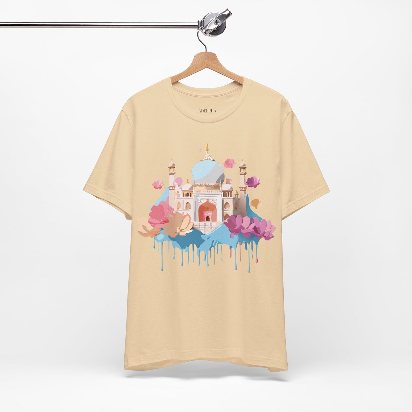 Natural Cotton Tee Shirt - Taj Mahal, India Printify