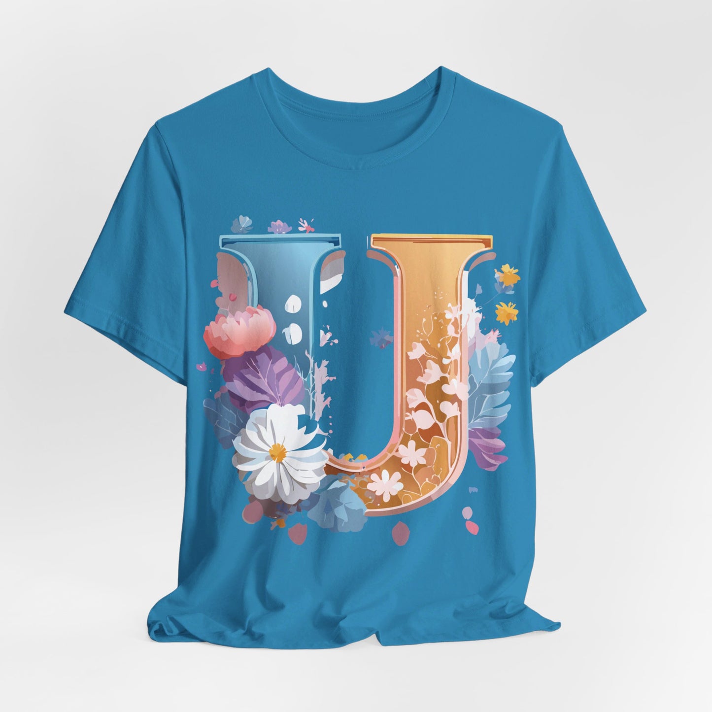 Natural Cotton Tee Shirt - Letters Collection - U Printify
