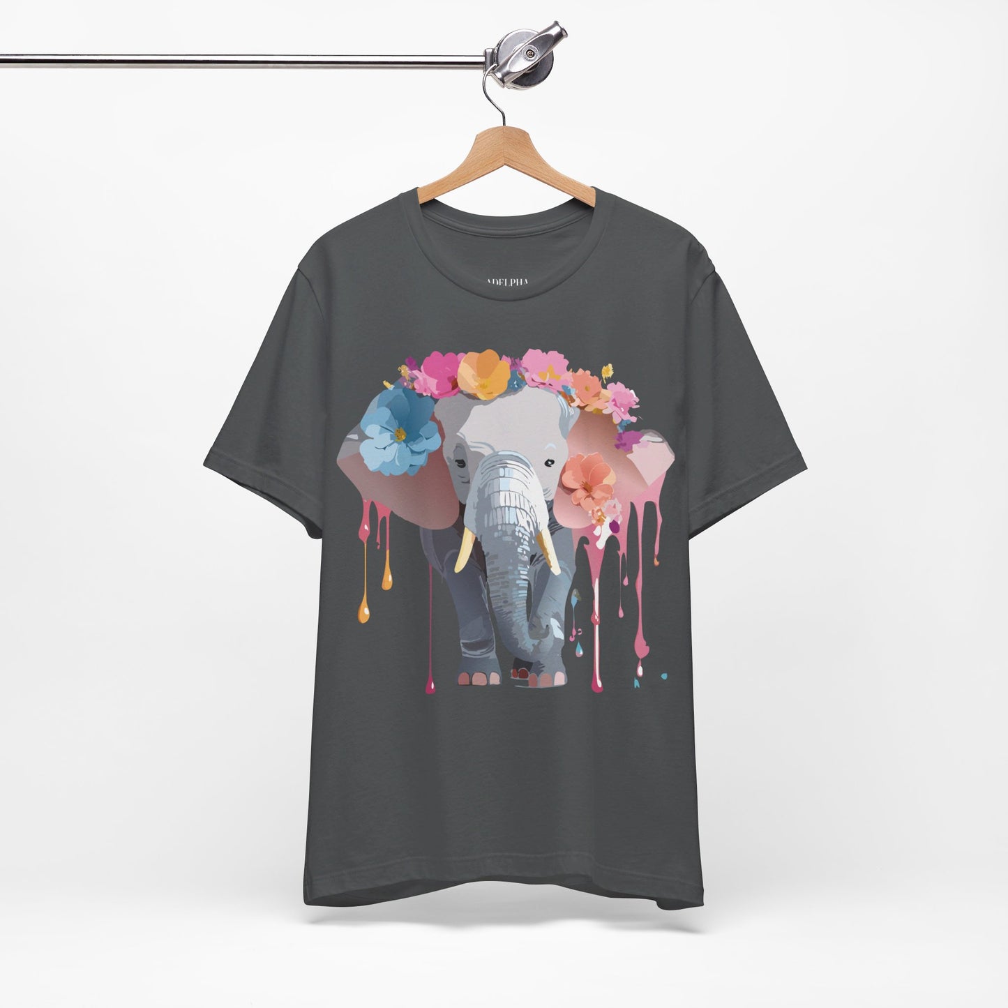 Natural Cotton Tee Shirt with Elephant Printify