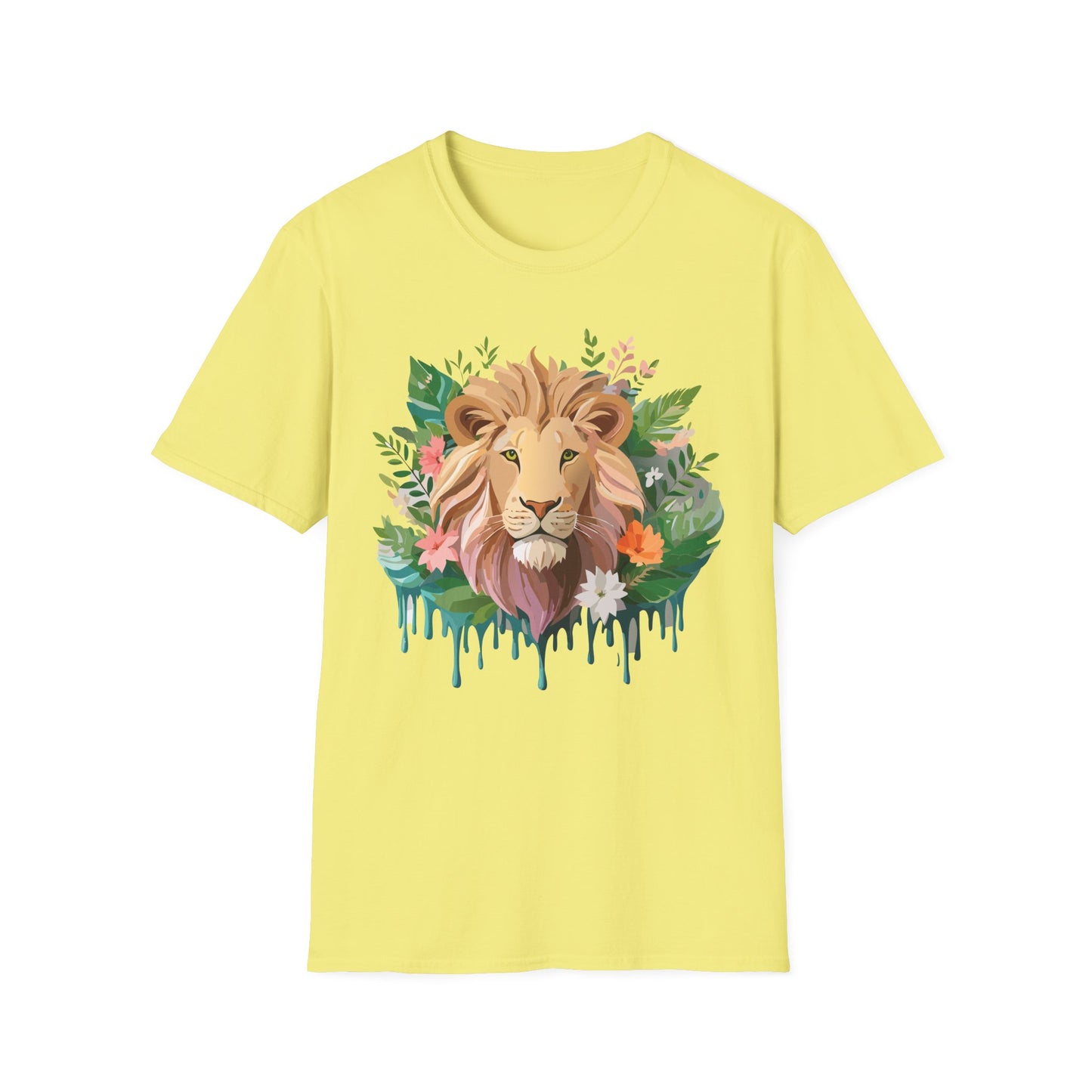 Lion Shirt, Shirt with Lion, Floral Lion Tee, Shirt with Animals