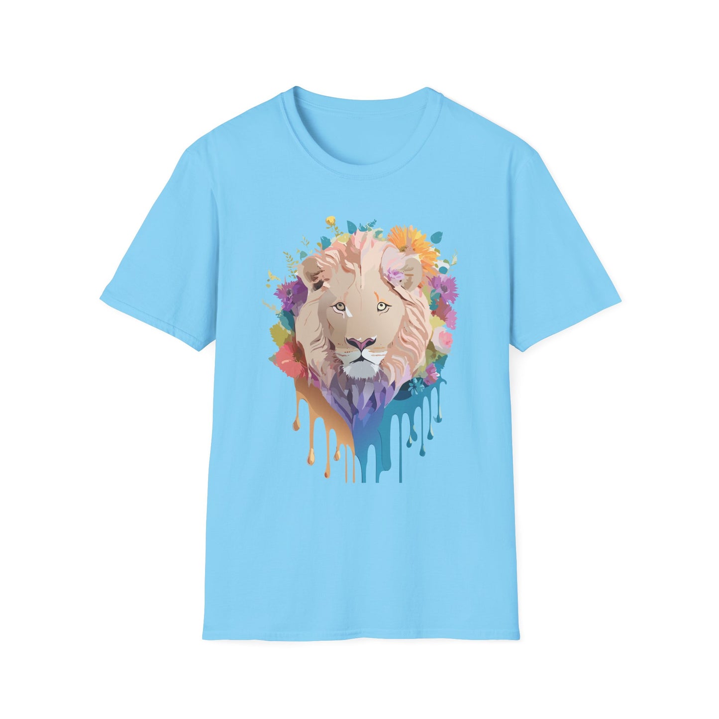 Lion Shirt, Shirt with Lion, Floral Lion Tee, Shirt with Animals