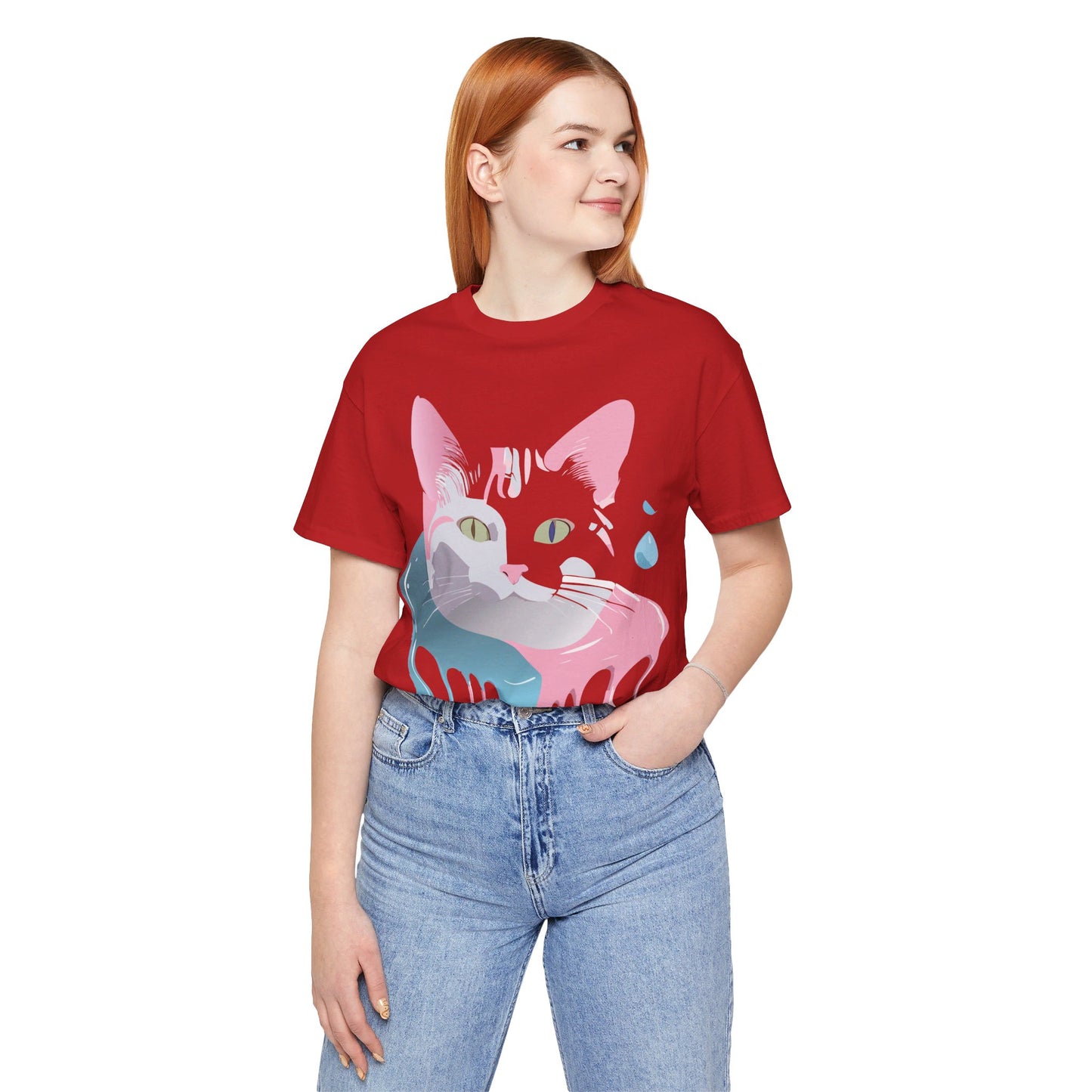 Natural Cotton Tee Shirt with Cat Printify