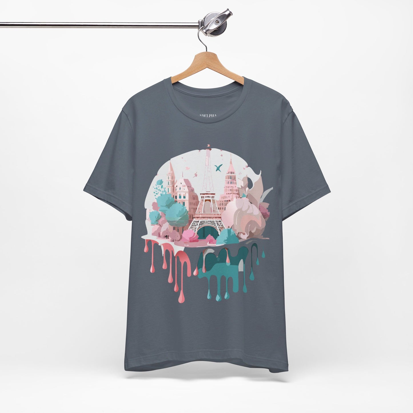 Natural Cotton Tee Shirt - Beautiful Places Collection - Paris Printify