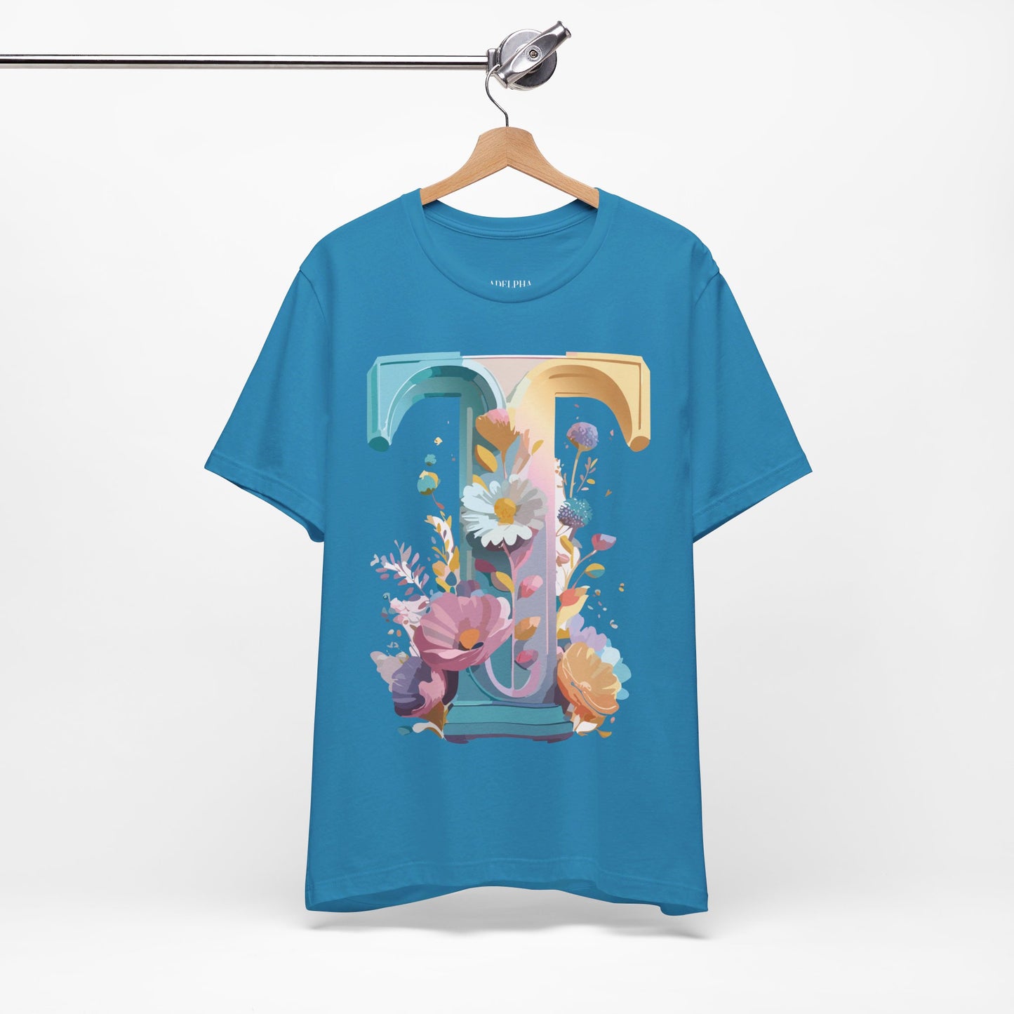 Natural Cotton Tee Shirt - Letters Collection - T Printify