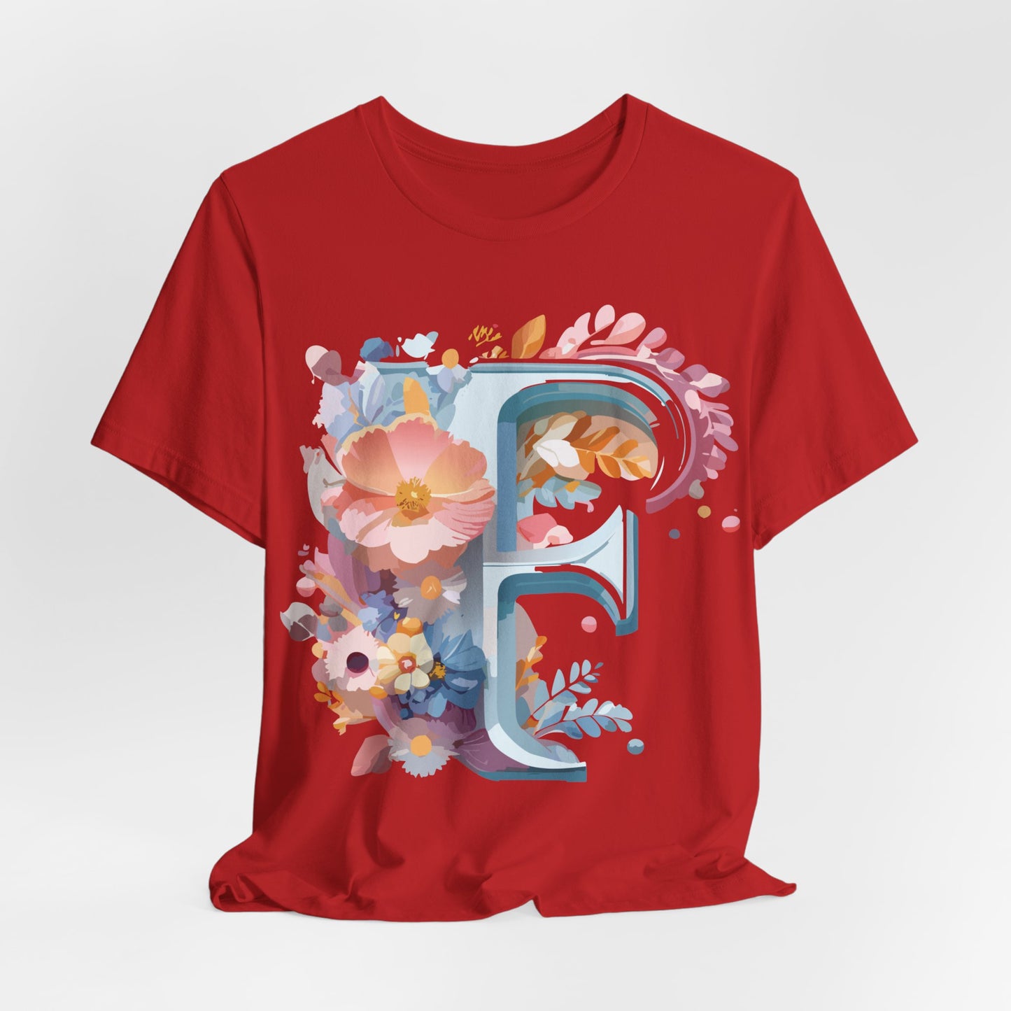 Natural Cotton Tee Shirt - Letters Collection - F Printify