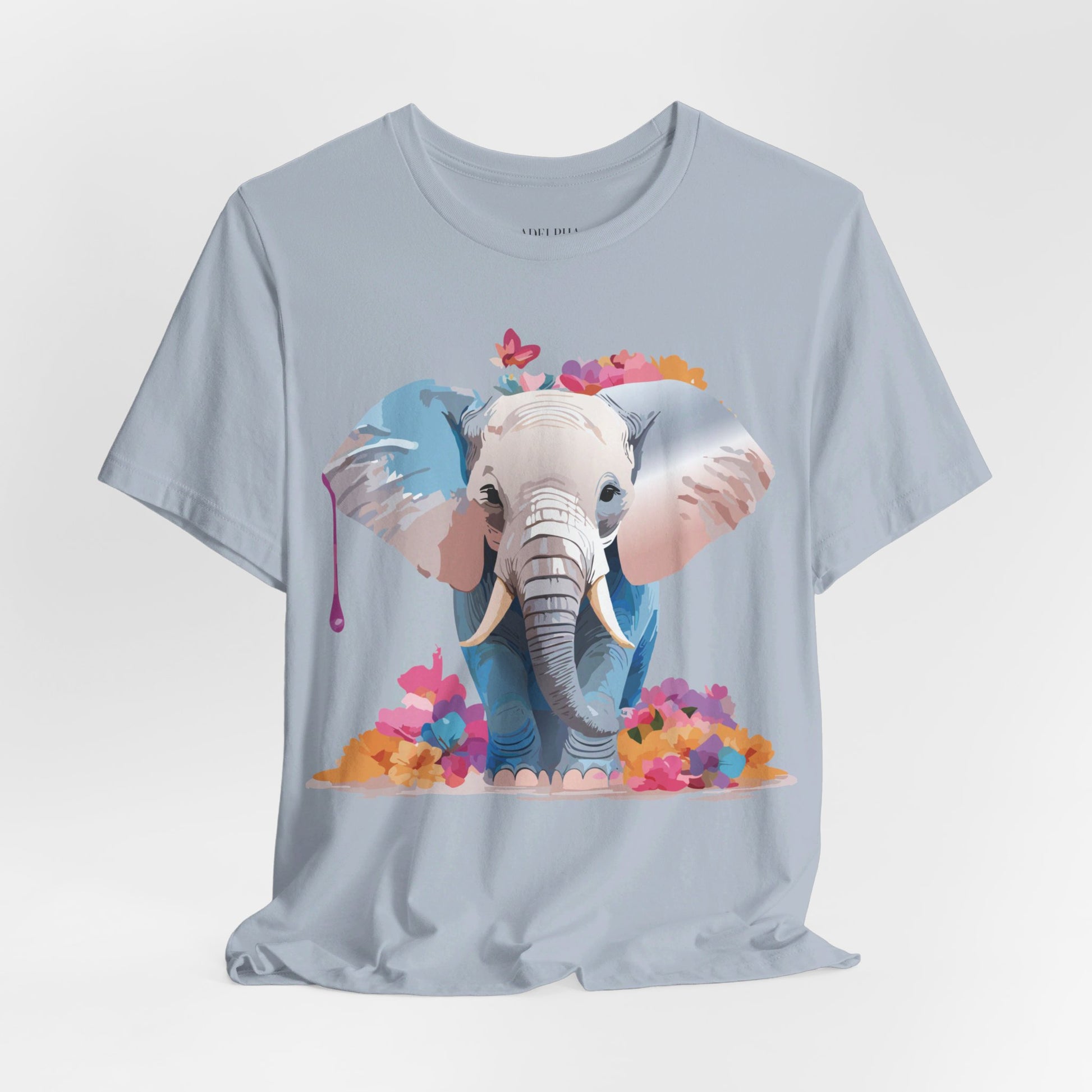 Natural Cotton Tee Shirt with Elephant Printify