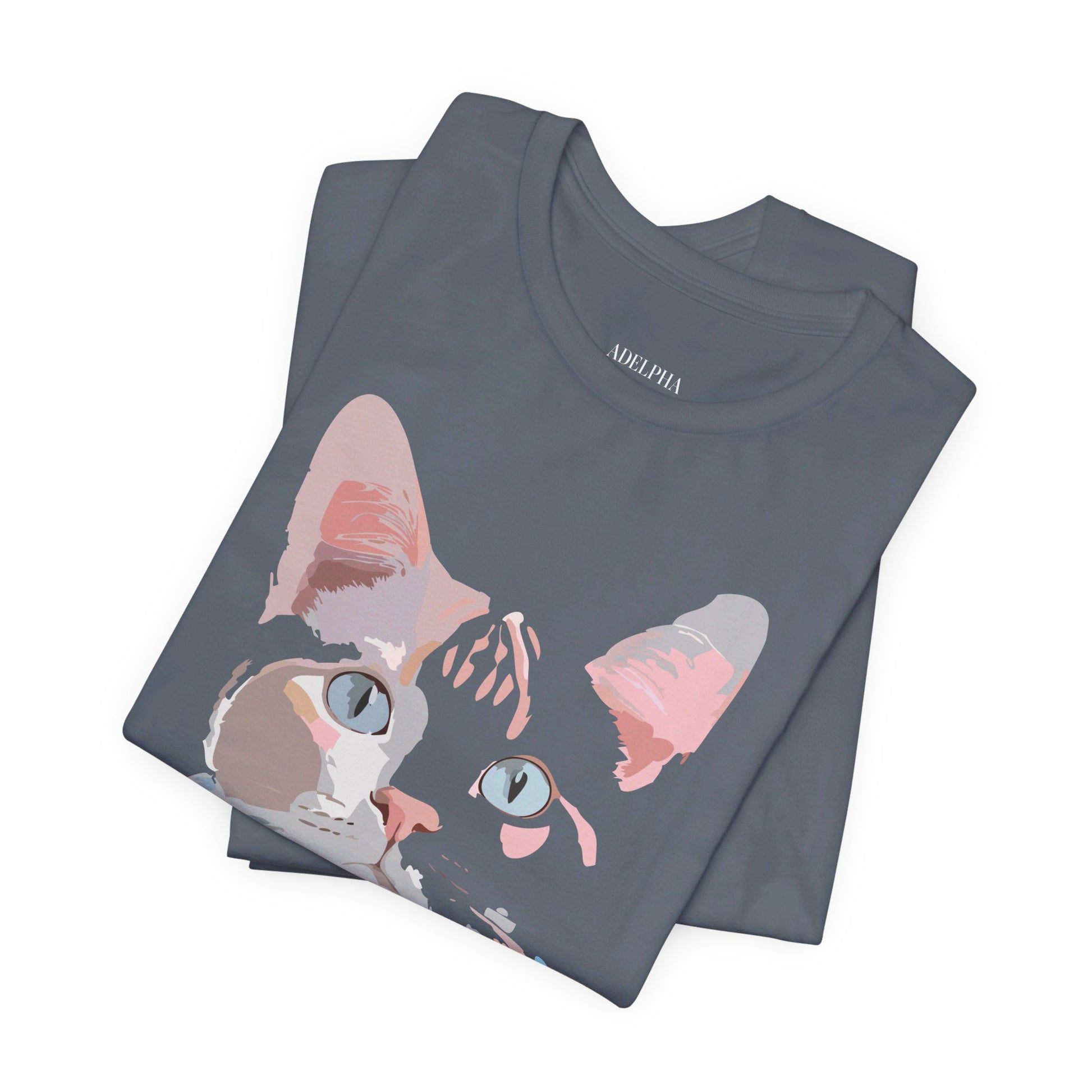 Natural Cotton Tee Shirt with Cat Printify