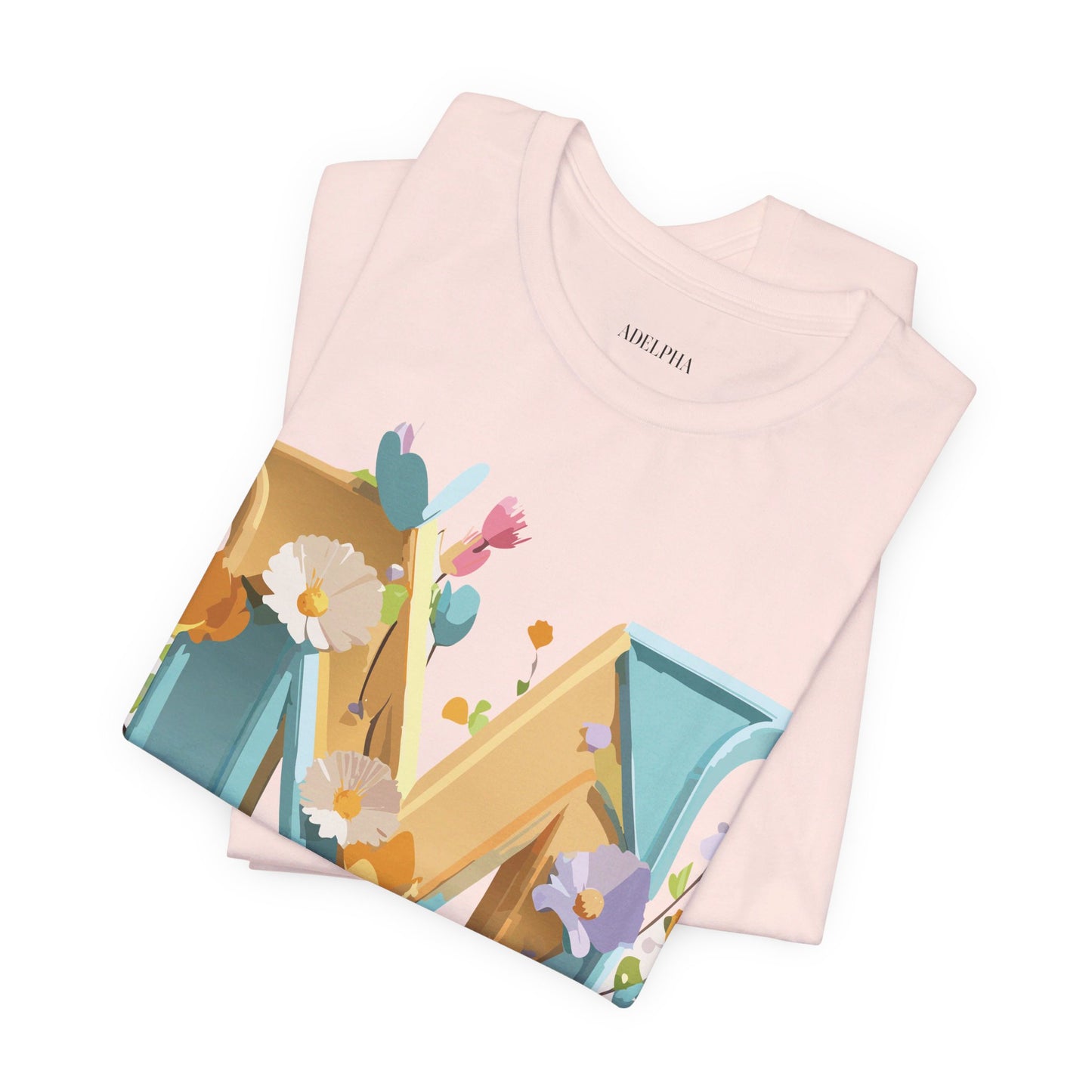 Natural Cotton Tee Shirt - Letters Collection - M Printify