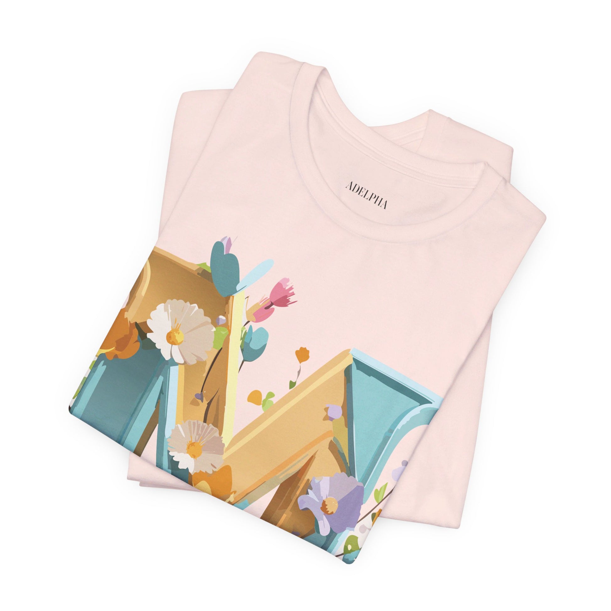 Natural Cotton Tee Shirt - Letters Collection - M Printify