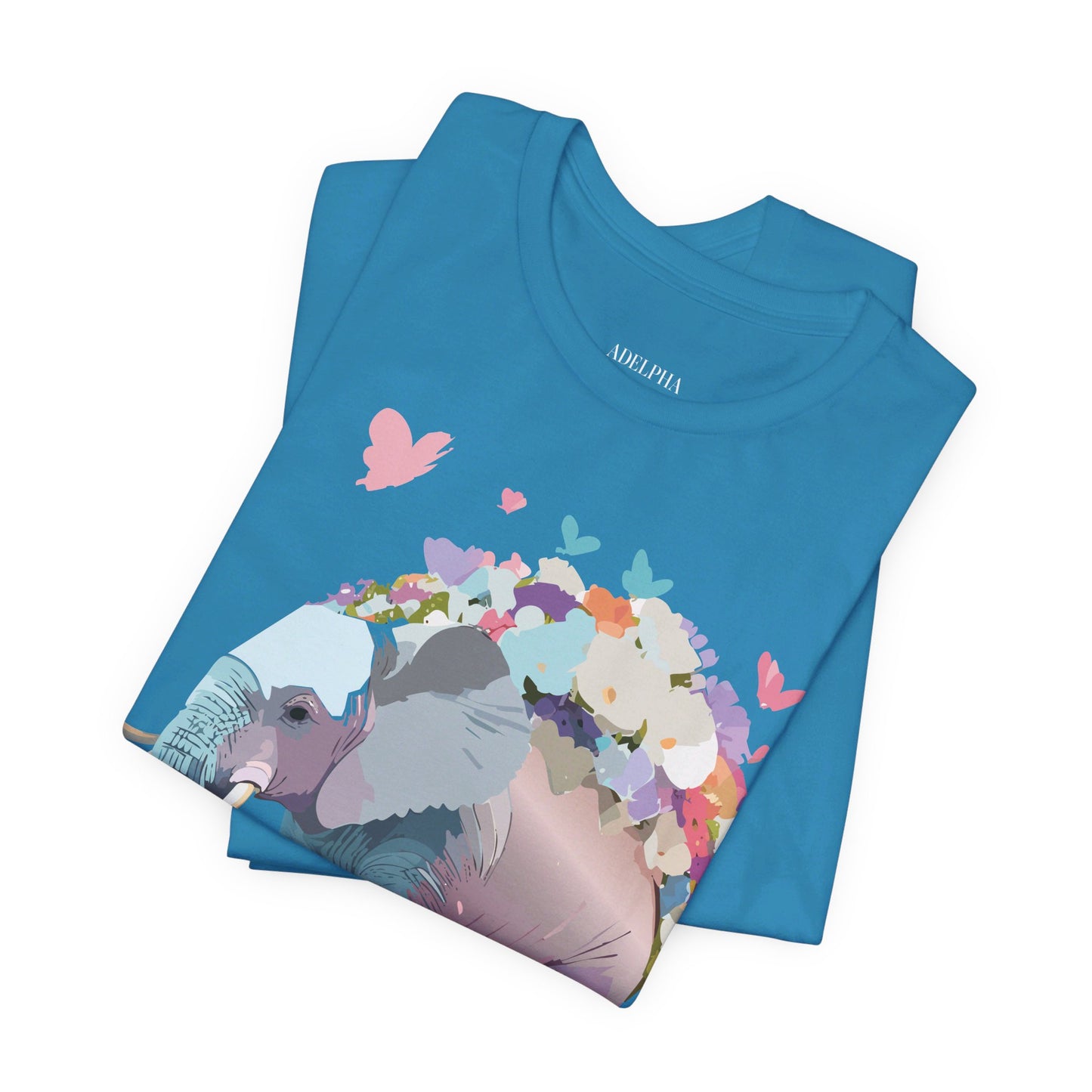 Natural Cotton Tee Shirt with Elephant Printify