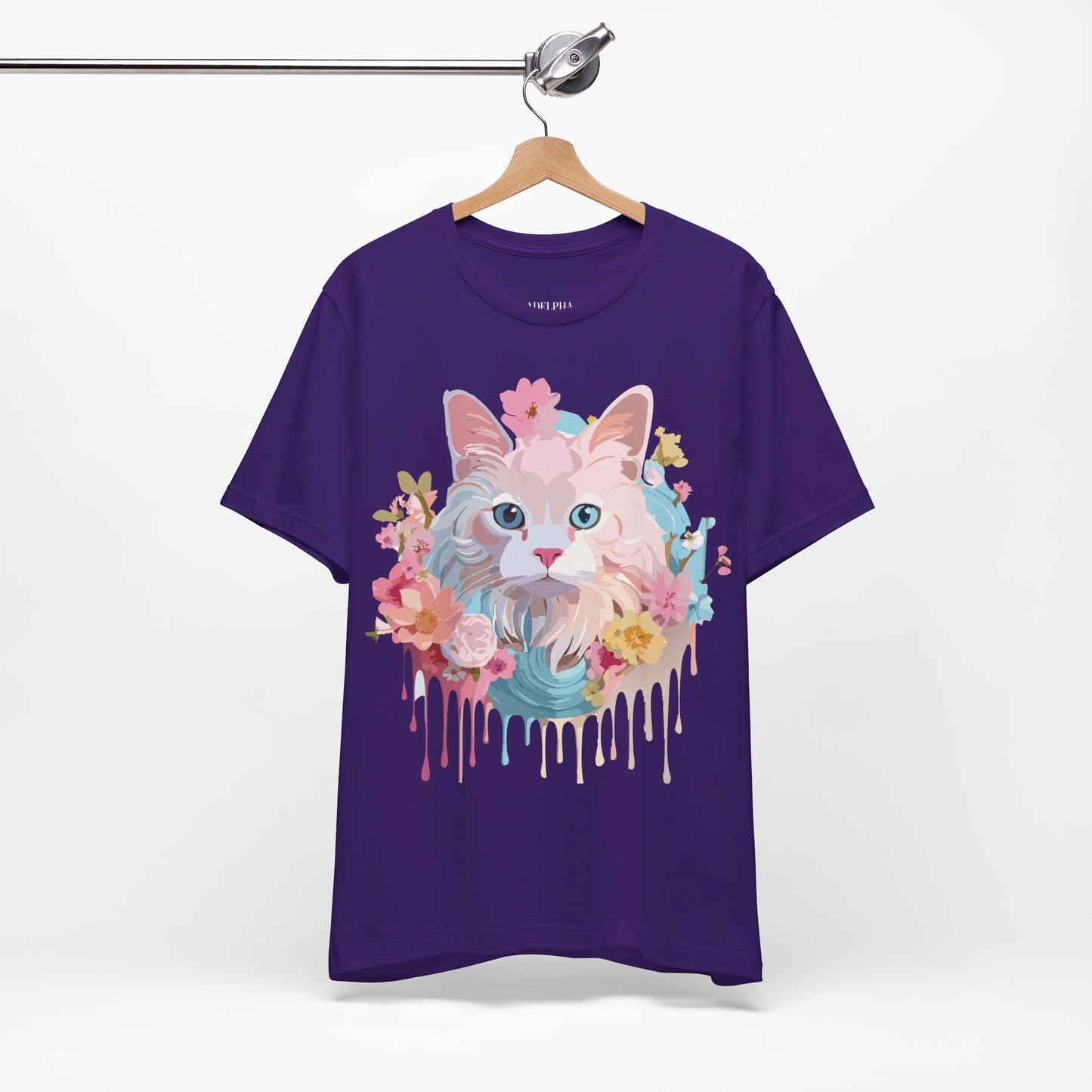 Natural Cotton Tee Shirt with Cat Printify