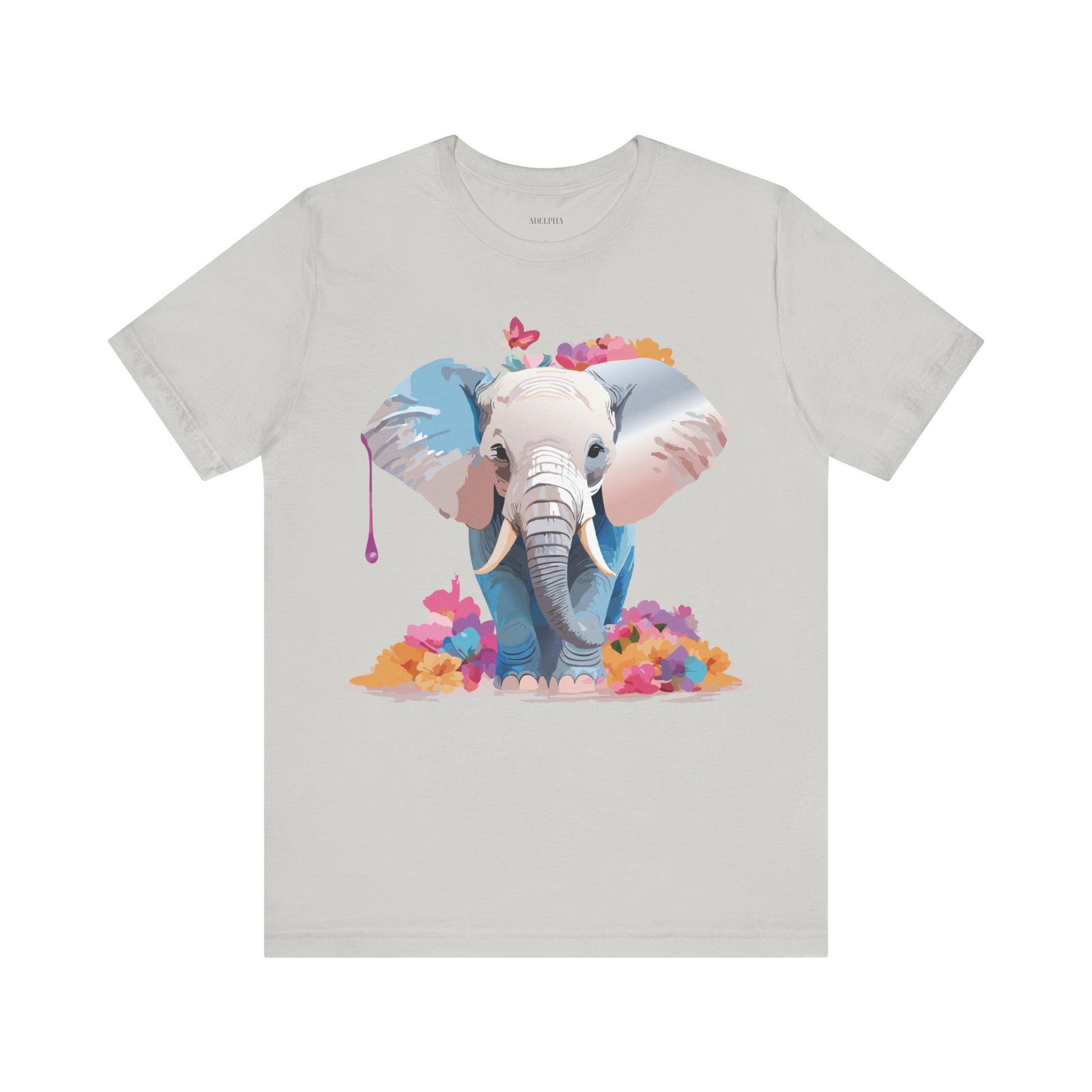 Natural Cotton Tee Shirt with Elephant Printify