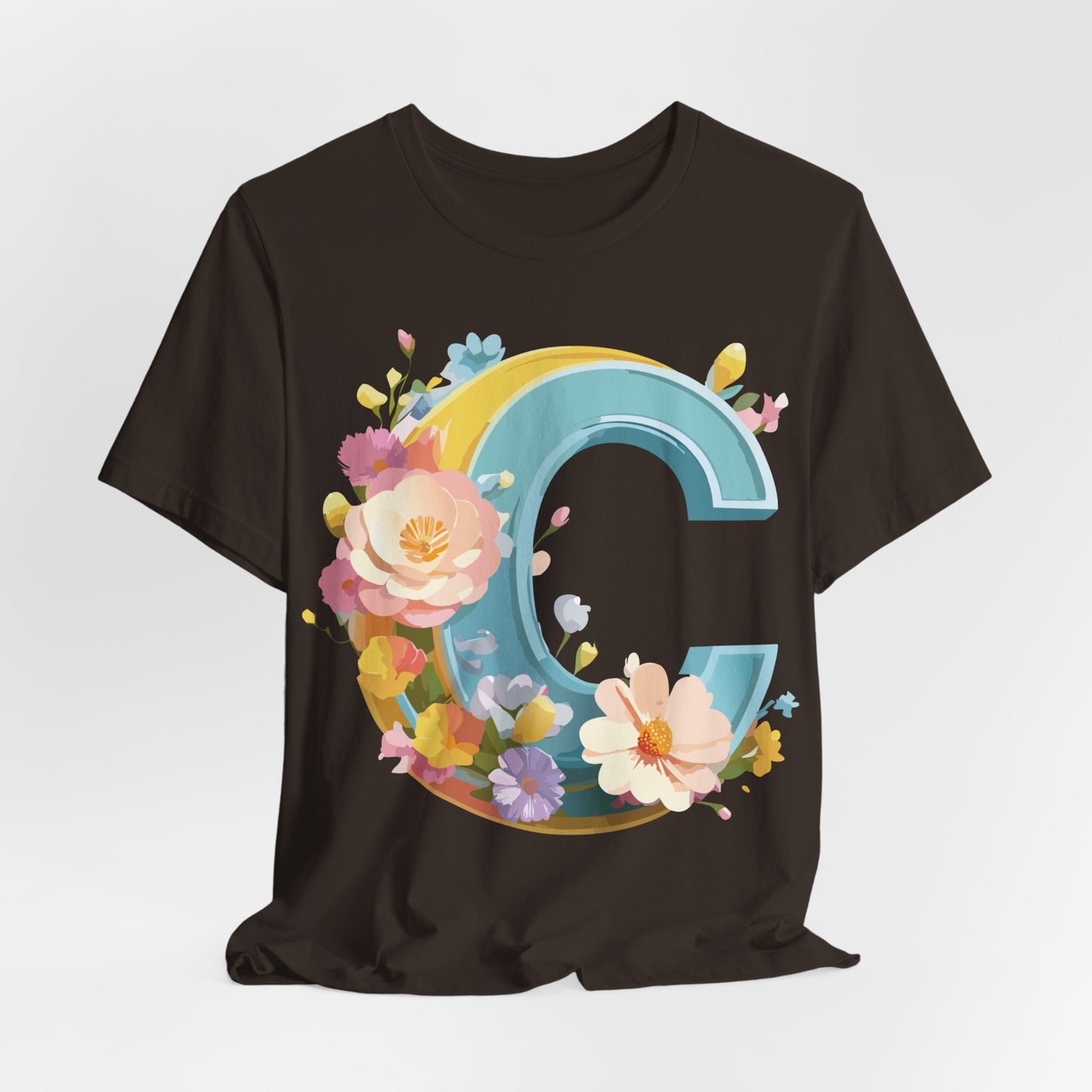 Natural Cotton Tee Shirt - Letters Collection - C Printify