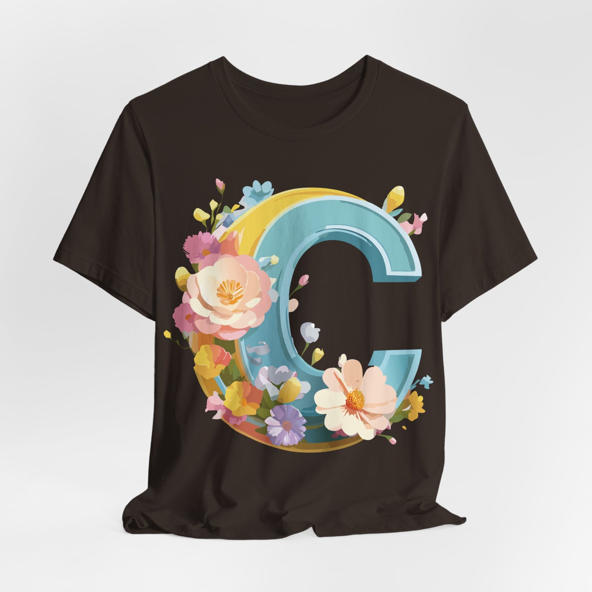 Natural Cotton Tee Shirt - Letters Collection - C Printify