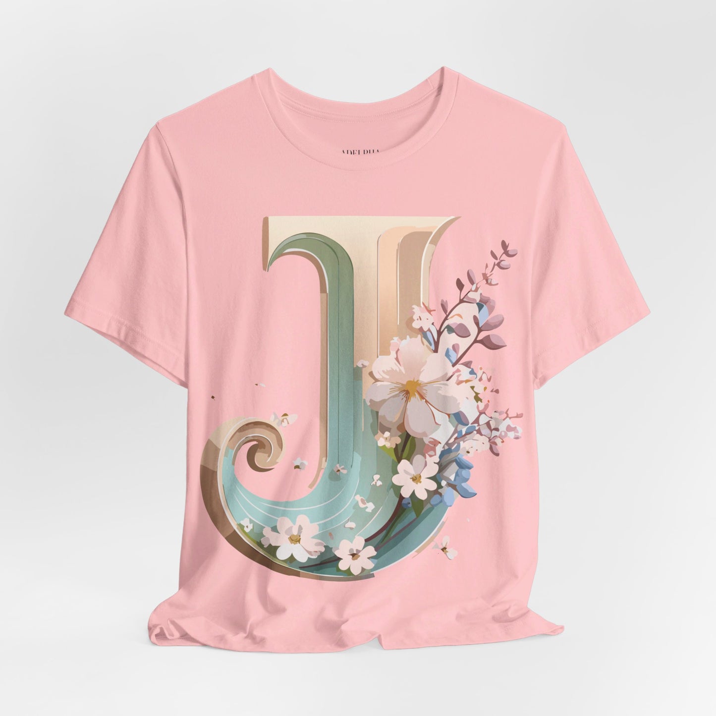 Natural Cotton Tee Shirt - Letters Collection - J Printify