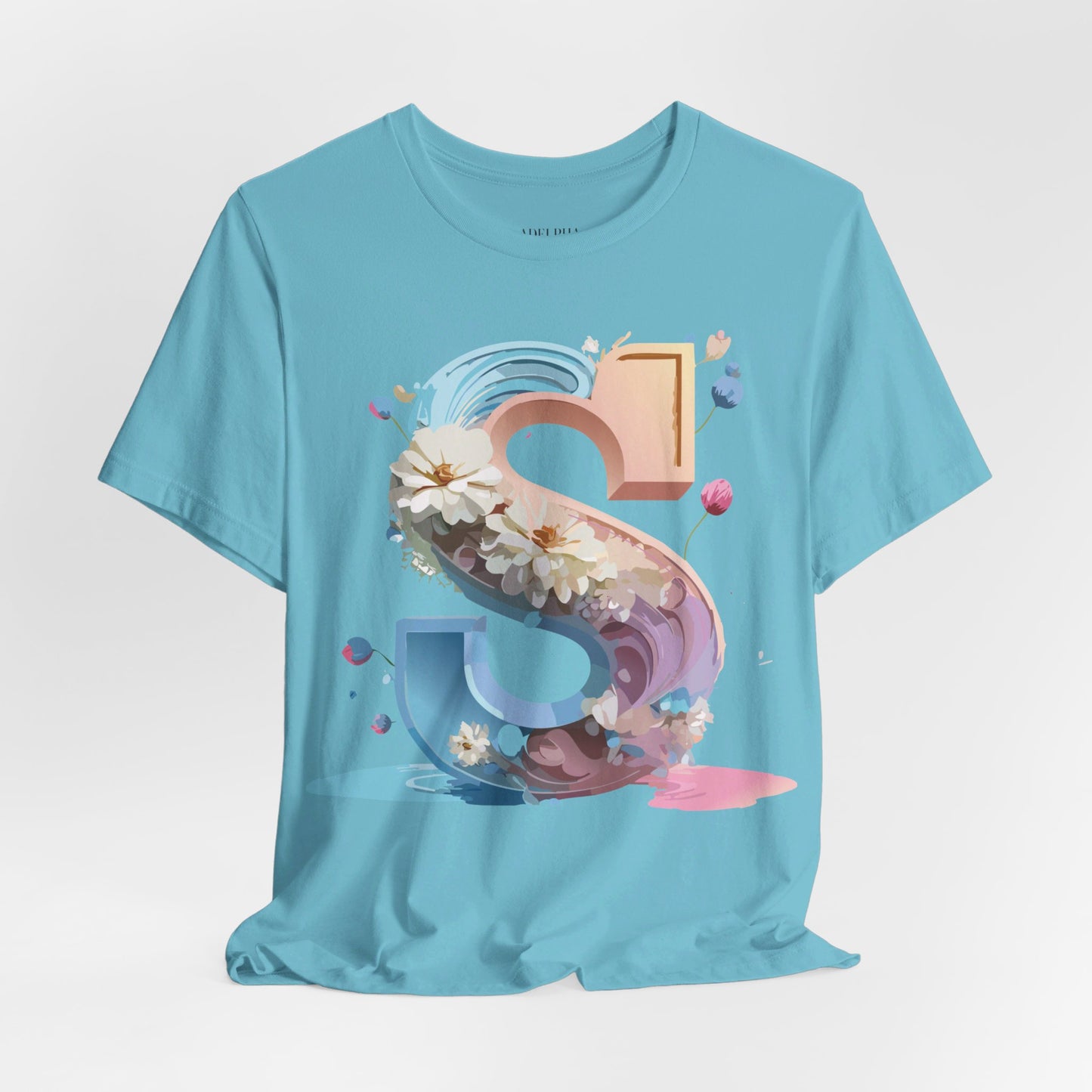 Natural Cotton Tee Shirt - Letters Collection - S Printify