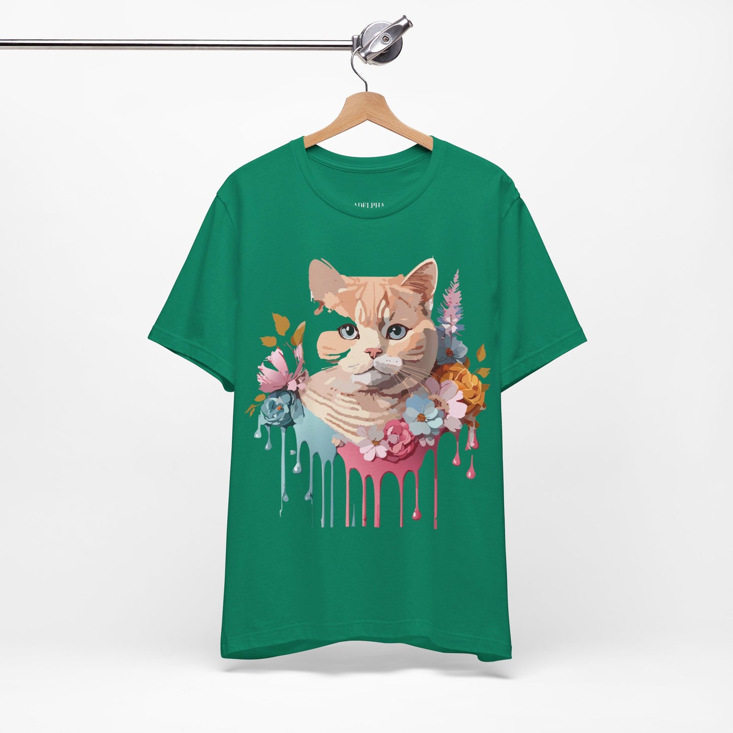 Natural Cotton Tee Shirt with Cat Printify