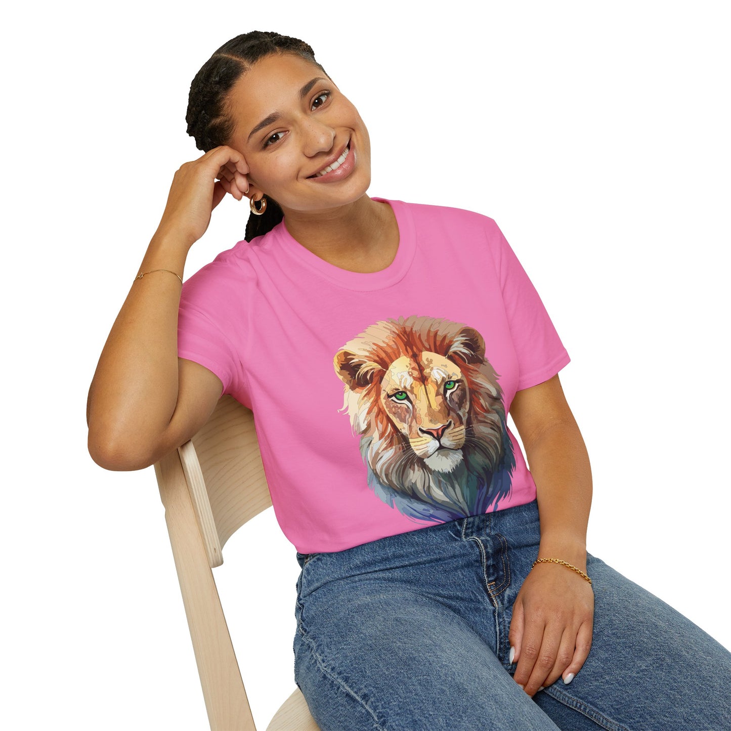 Lion Shirt, Shirt with Lion, Floral Lion Tee, Shirt with Animals