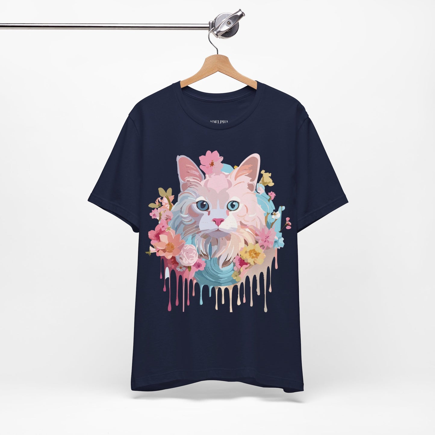 Natural Cotton Tee Shirt with Cat Printify