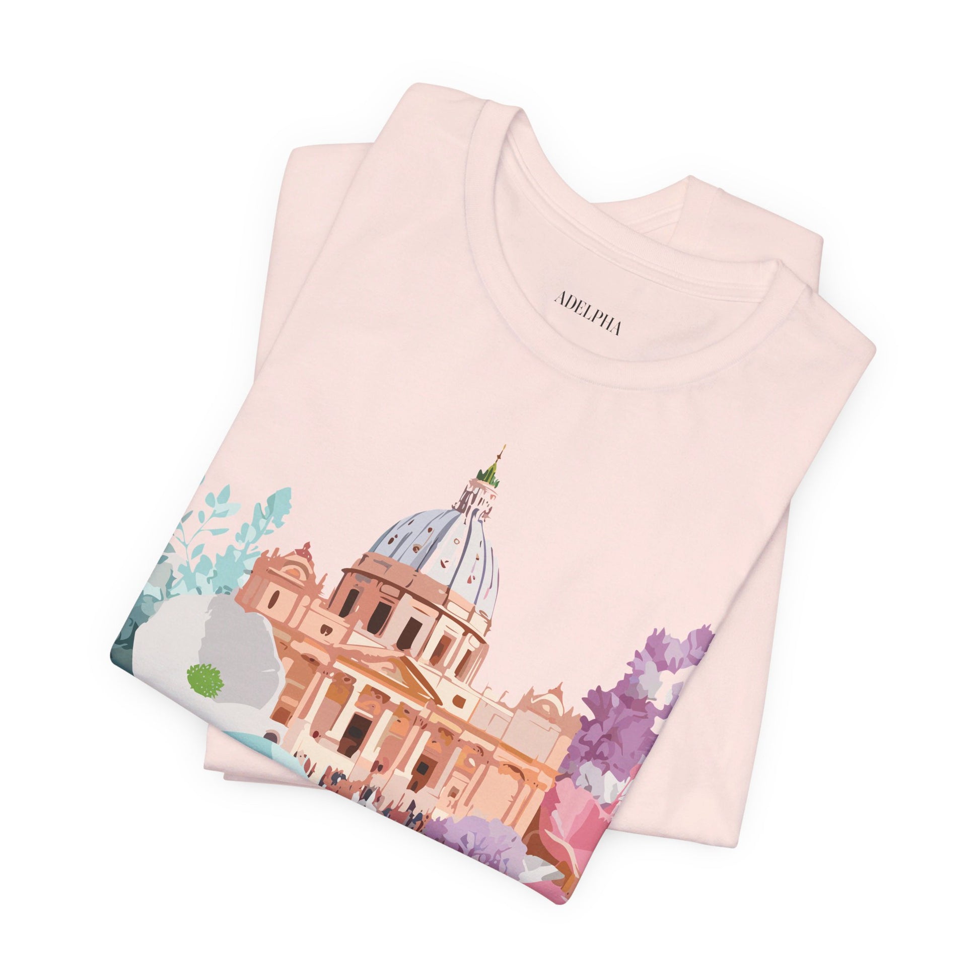 Natural Cotton Tee Shirt - Beautiful Places Collection - Rome Printify