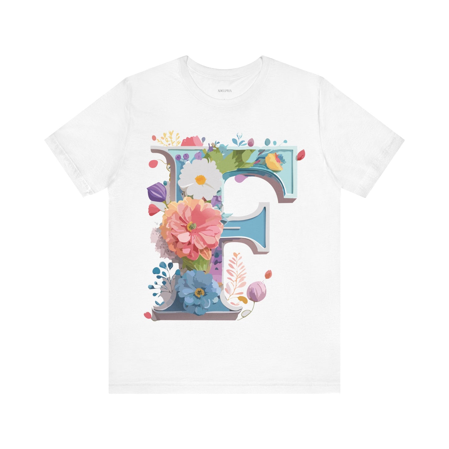 Natural Cotton Tee Shirt - Letters Collection - F Printify