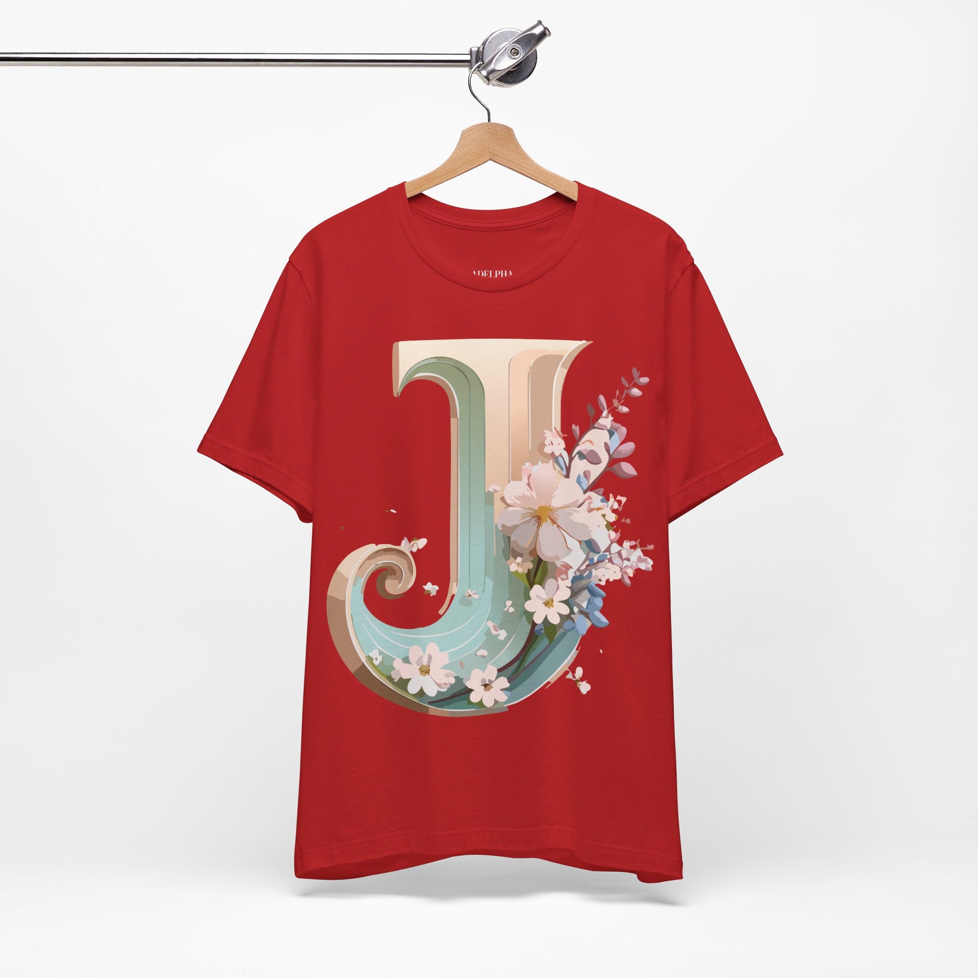 Natural Cotton Tee Shirt - Letters Collection - J Printify