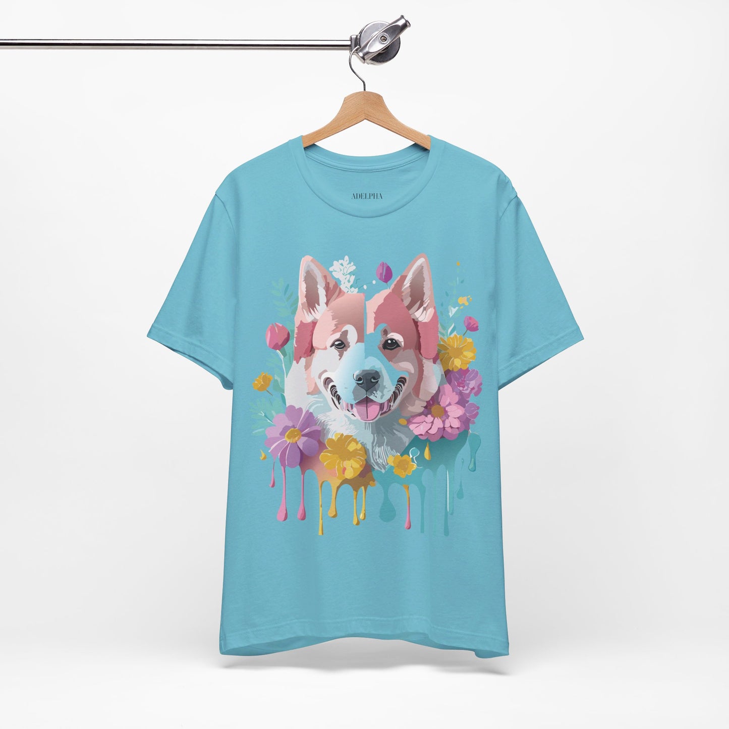 Natural Cotton Tee Shirt with Dog Printify