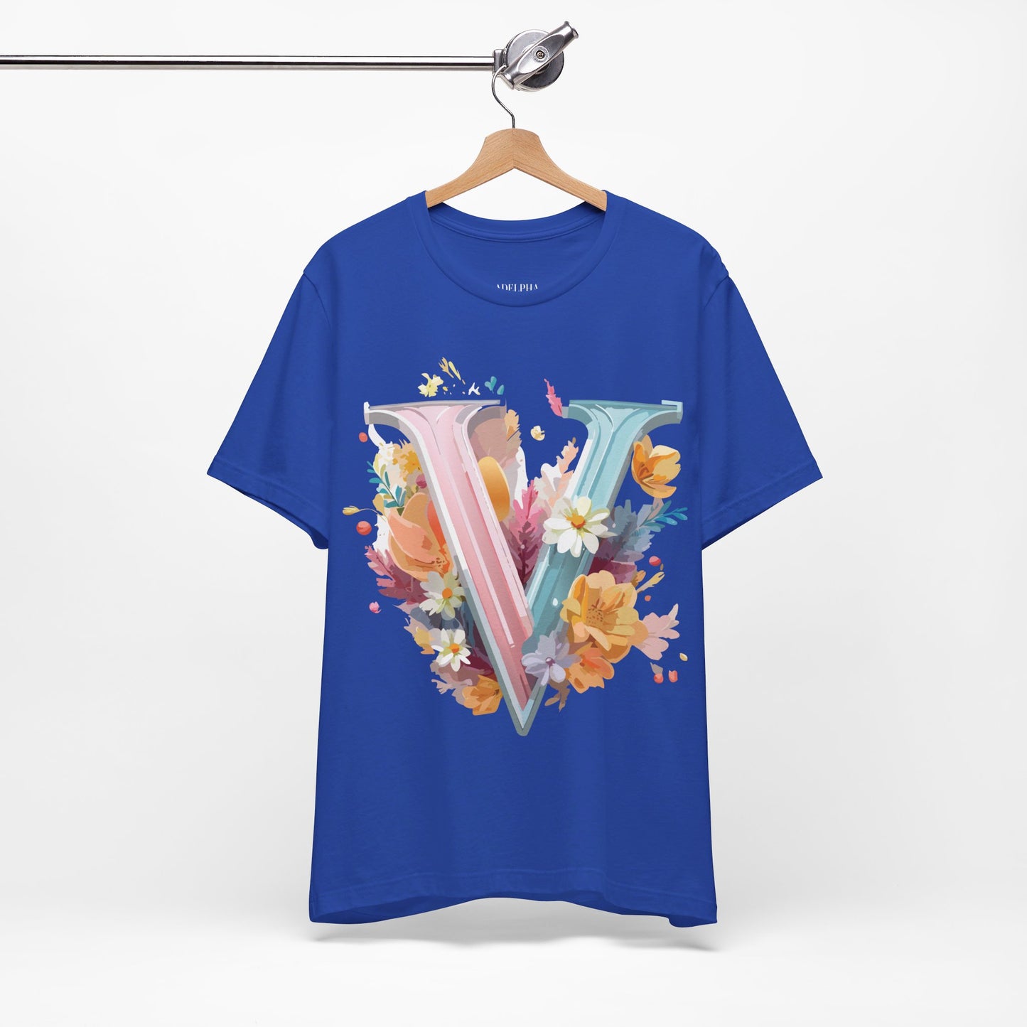 Natural Cotton Tee Shirt - Letters Collection - V Printify