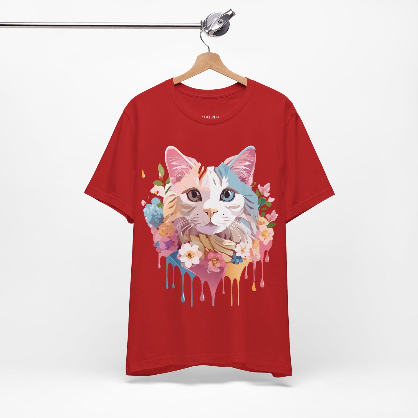 Natural Cotton Tee Shirt with Cat Printify