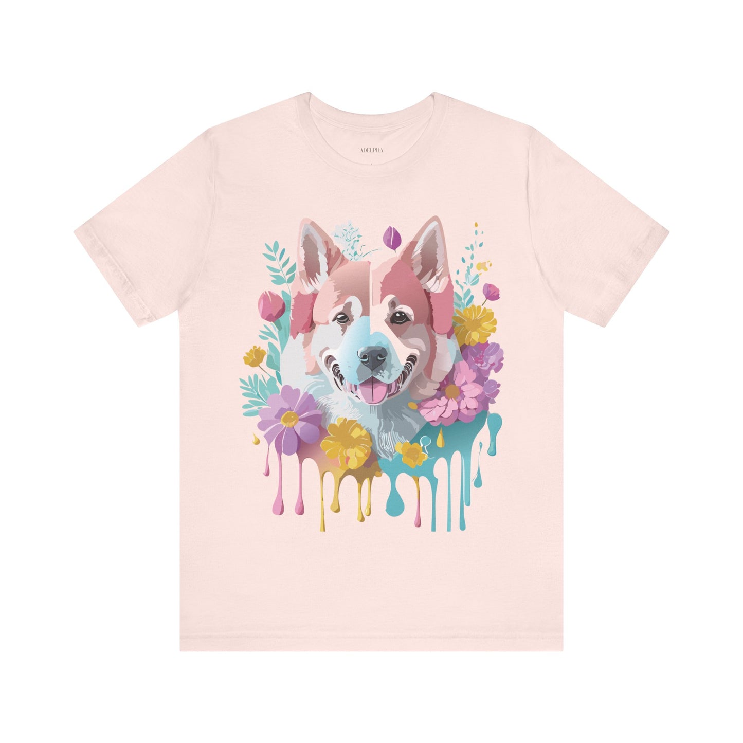 Natural Cotton Tee Shirt with Dog Printify