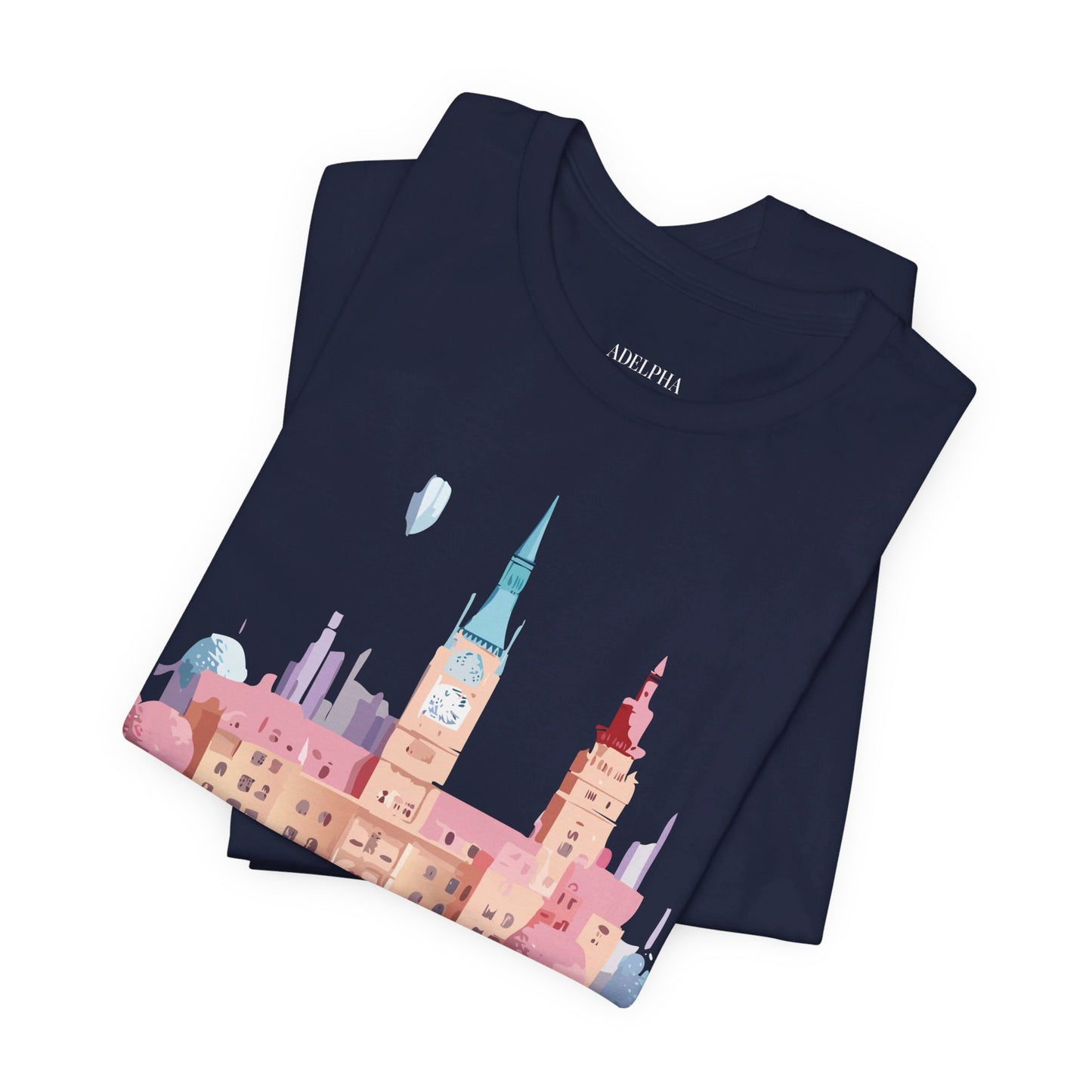 Natural Cotton Tee Shirt - Beautiful Places Collection - Prague Printify