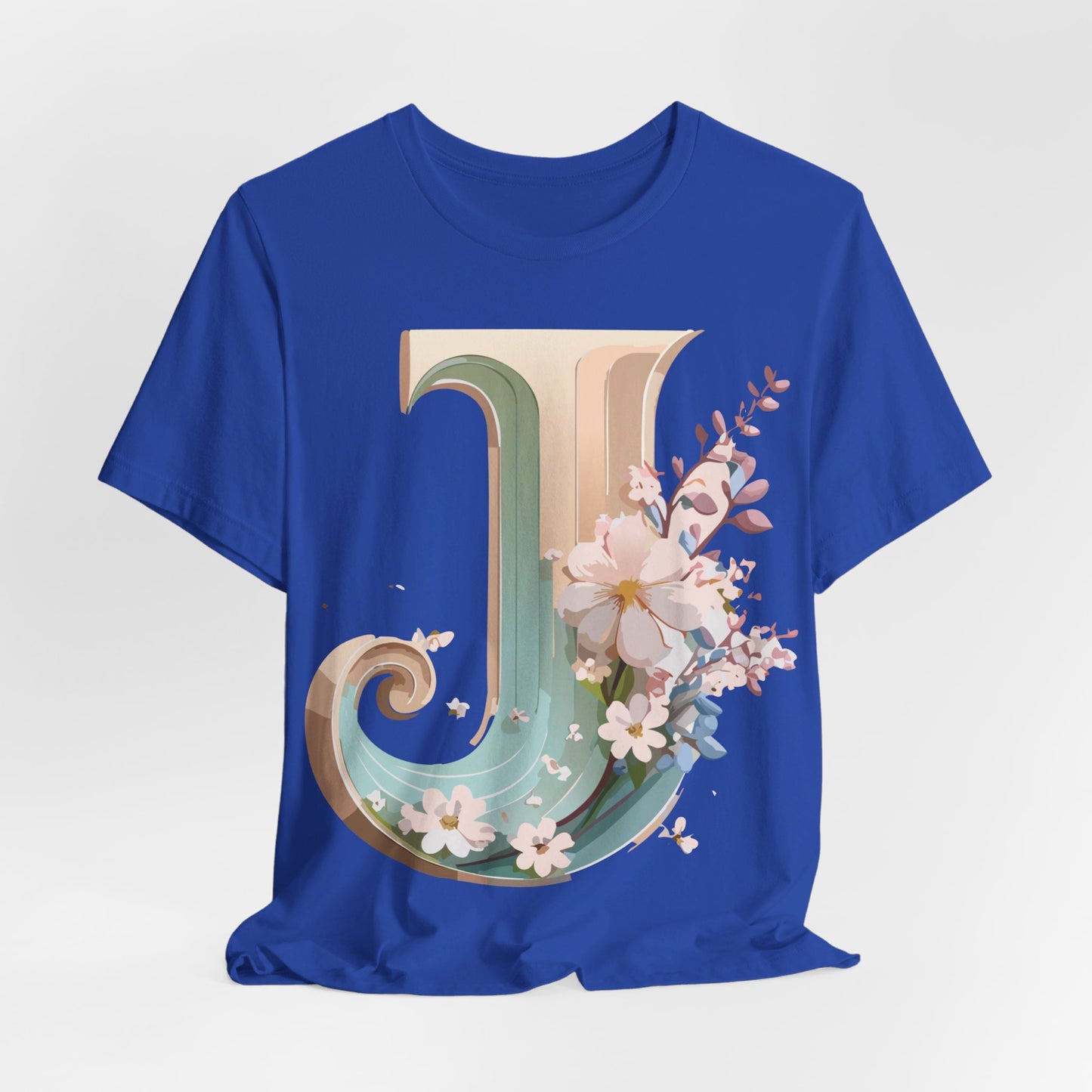 Natural Cotton Tee Shirt - Letters Collection - J Printify