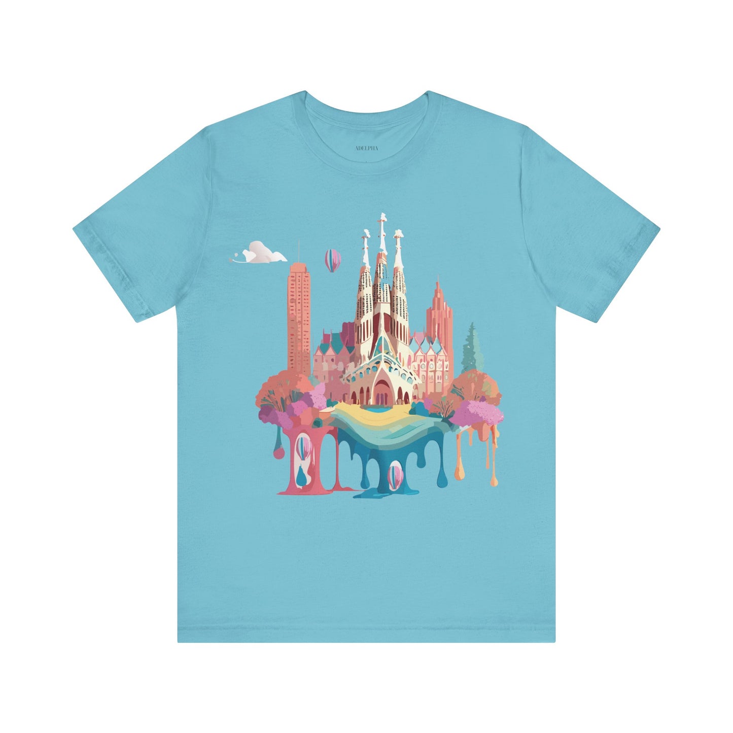 Natural Cotton Tee Shirt - Beautiful Places Collection - Barcelona Printify