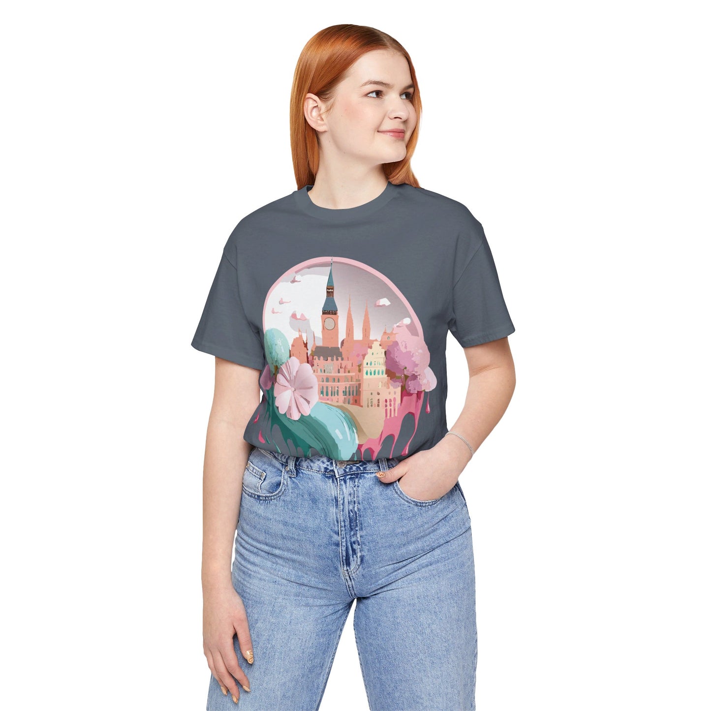 Natural Cotton Tee Shirt - Beautiful Places Collection - Prague Printify