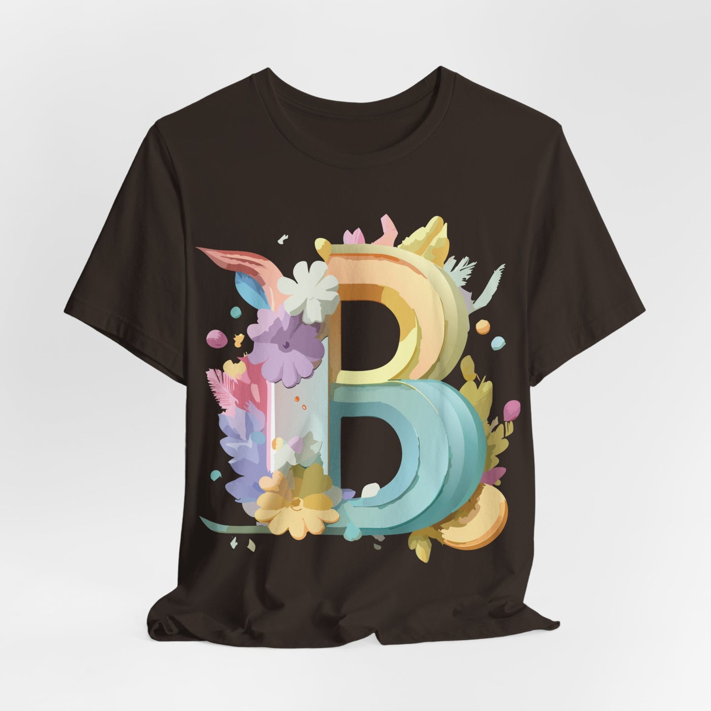 Natural Cotton Tee Shirt - Letters Collection - B Printify