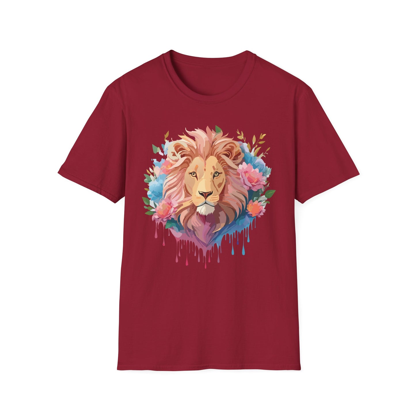 Lion Shirt, Shirt with Lion, Floral Lion Tee, Shirt with Animals