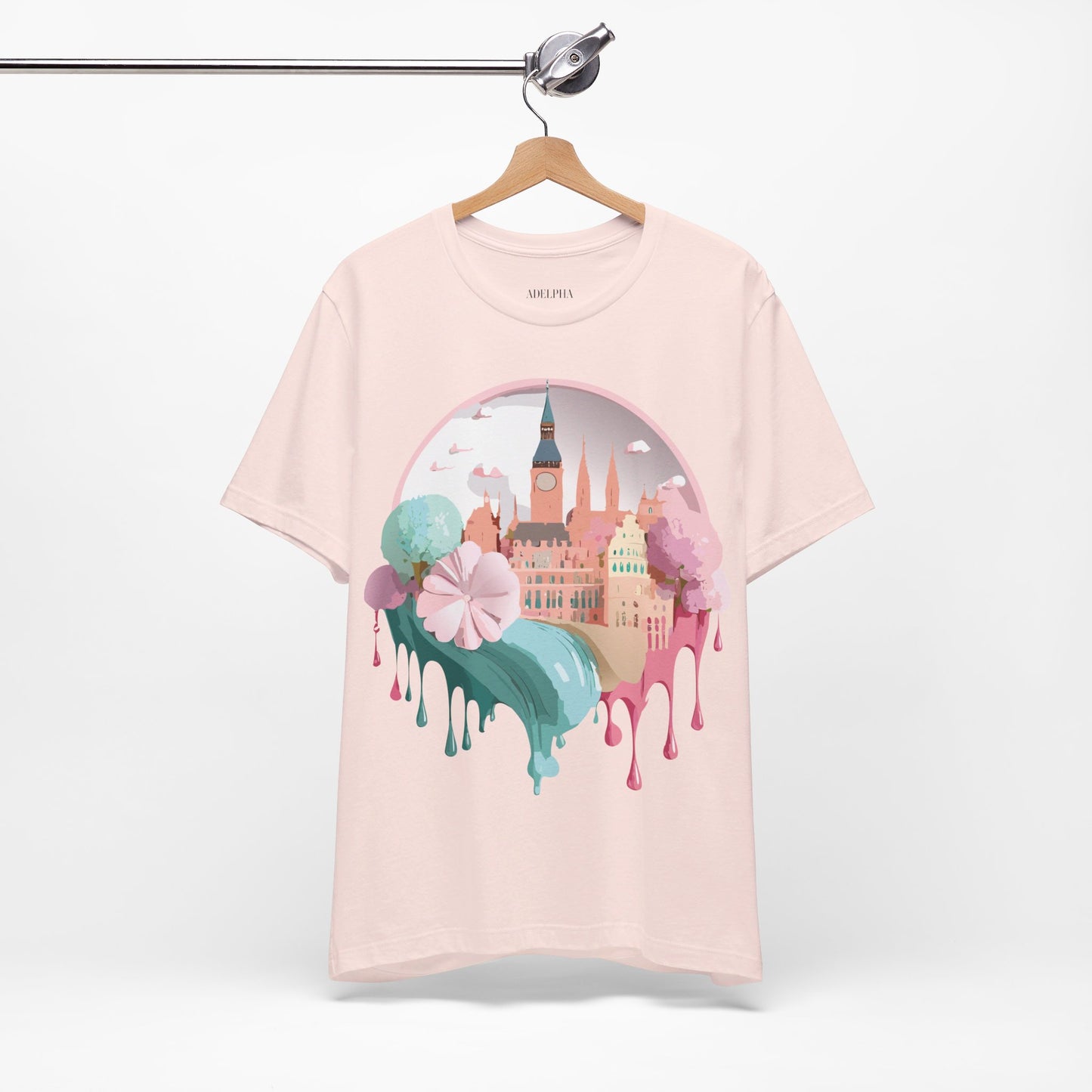 Natural Cotton Tee Shirt - Beautiful Places Collection - Prague Printify