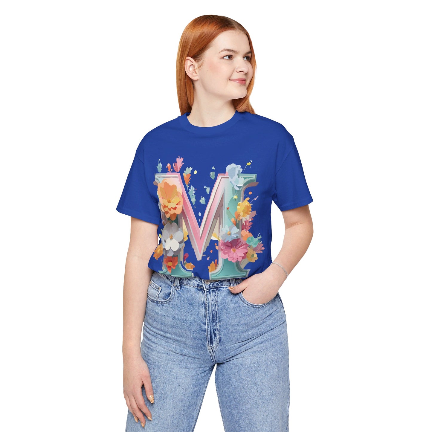 Natural Cotton Tee Shirt - Letters Collection - M Printify