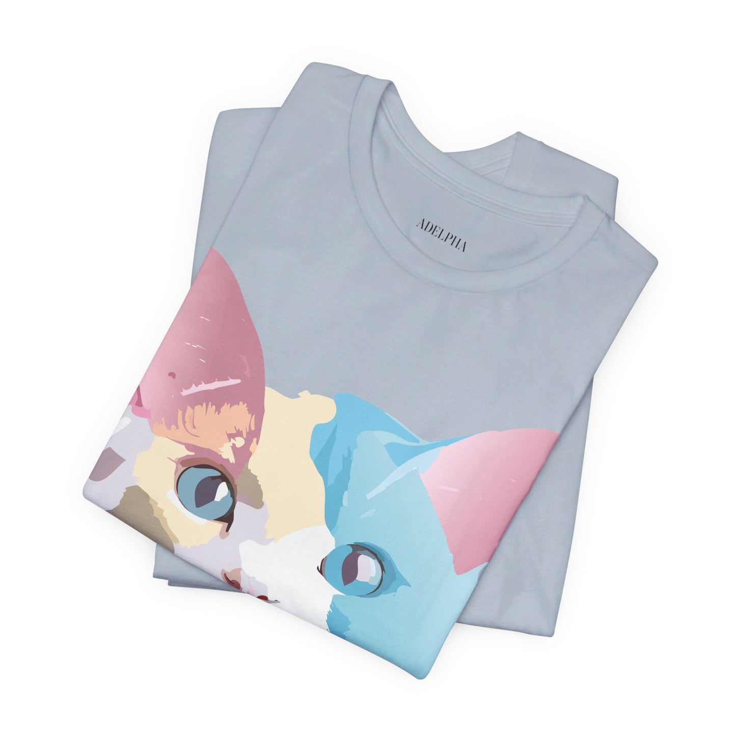Natural Cotton Tee Shirt with Cat Printify