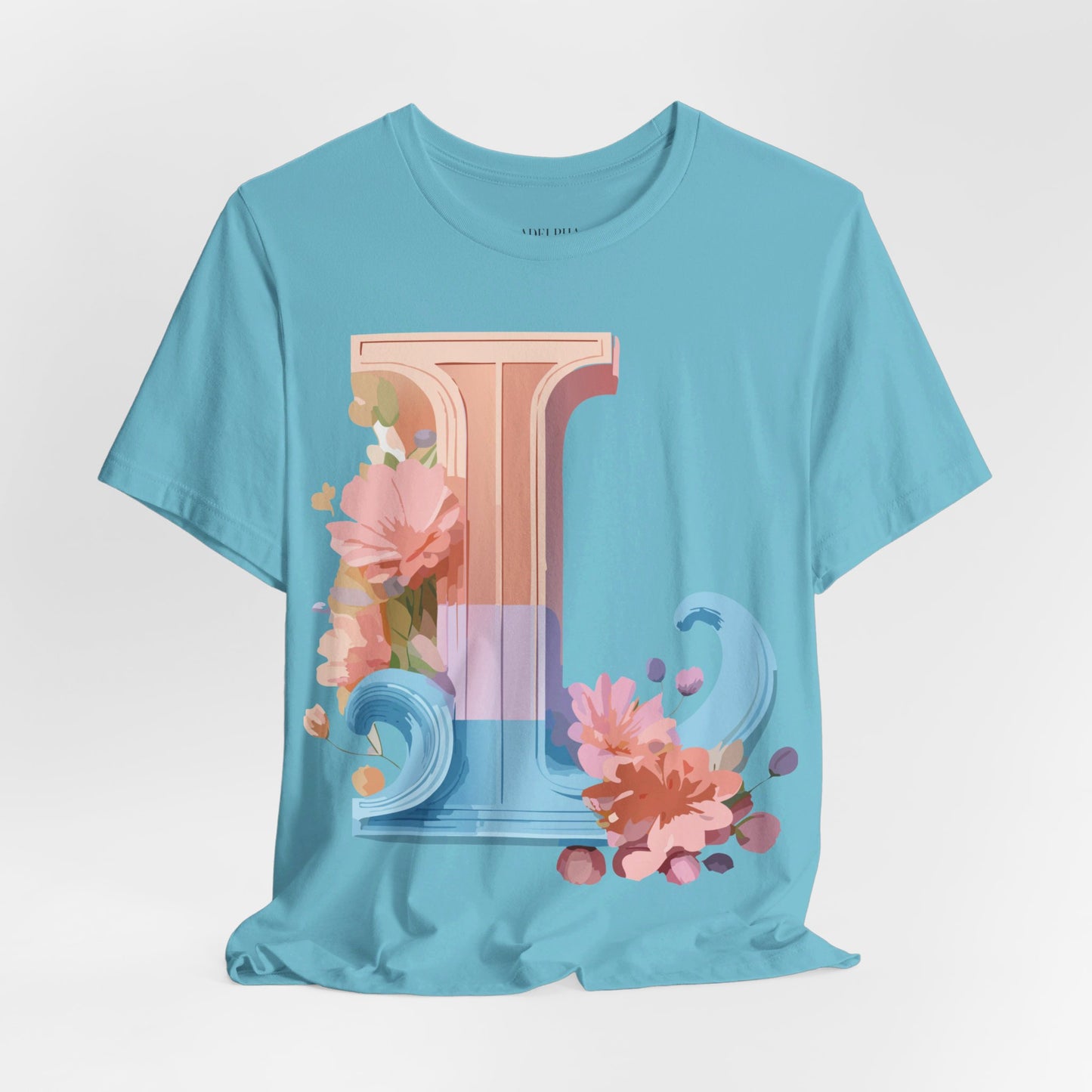 Natural Cotton Tee Shirt - Letters Collection - L Printify