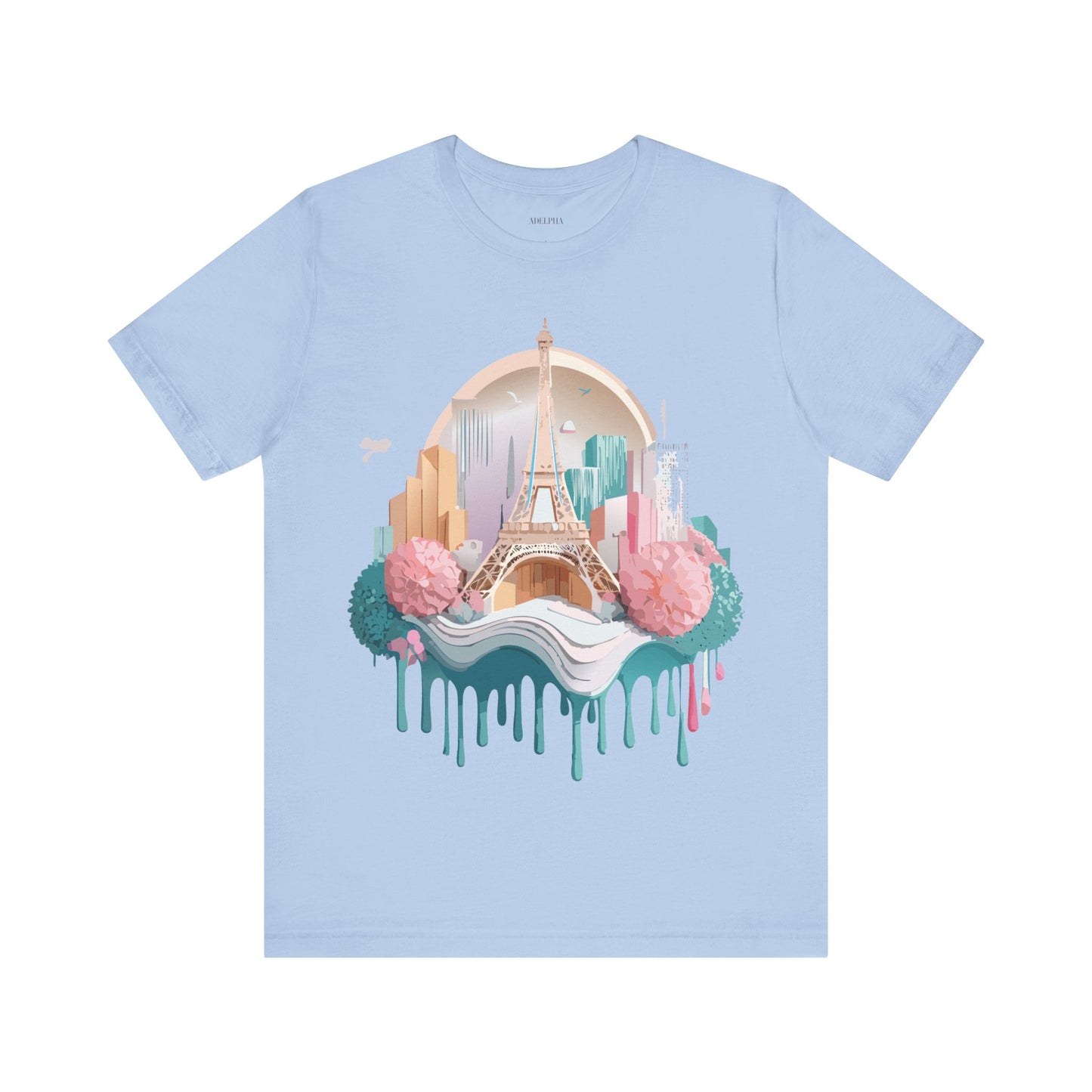 Natural Cotton Tee Shirt - Beautiful Places Collection - Paris Printify