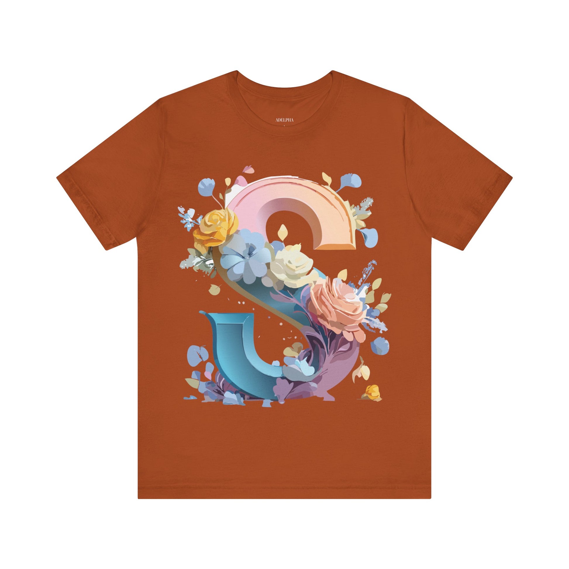 Natural Cotton Tee Shirt - Letters Collection - S Printify